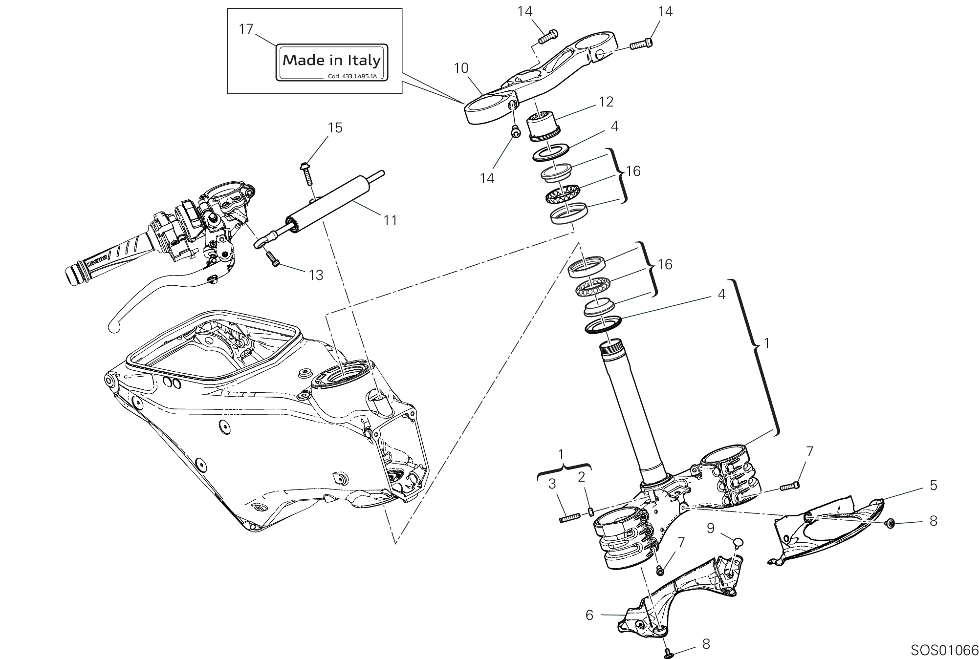 18A ENSEMBLE DIRECTION POUR SUPERBIKE PANIGALE V2 2020
