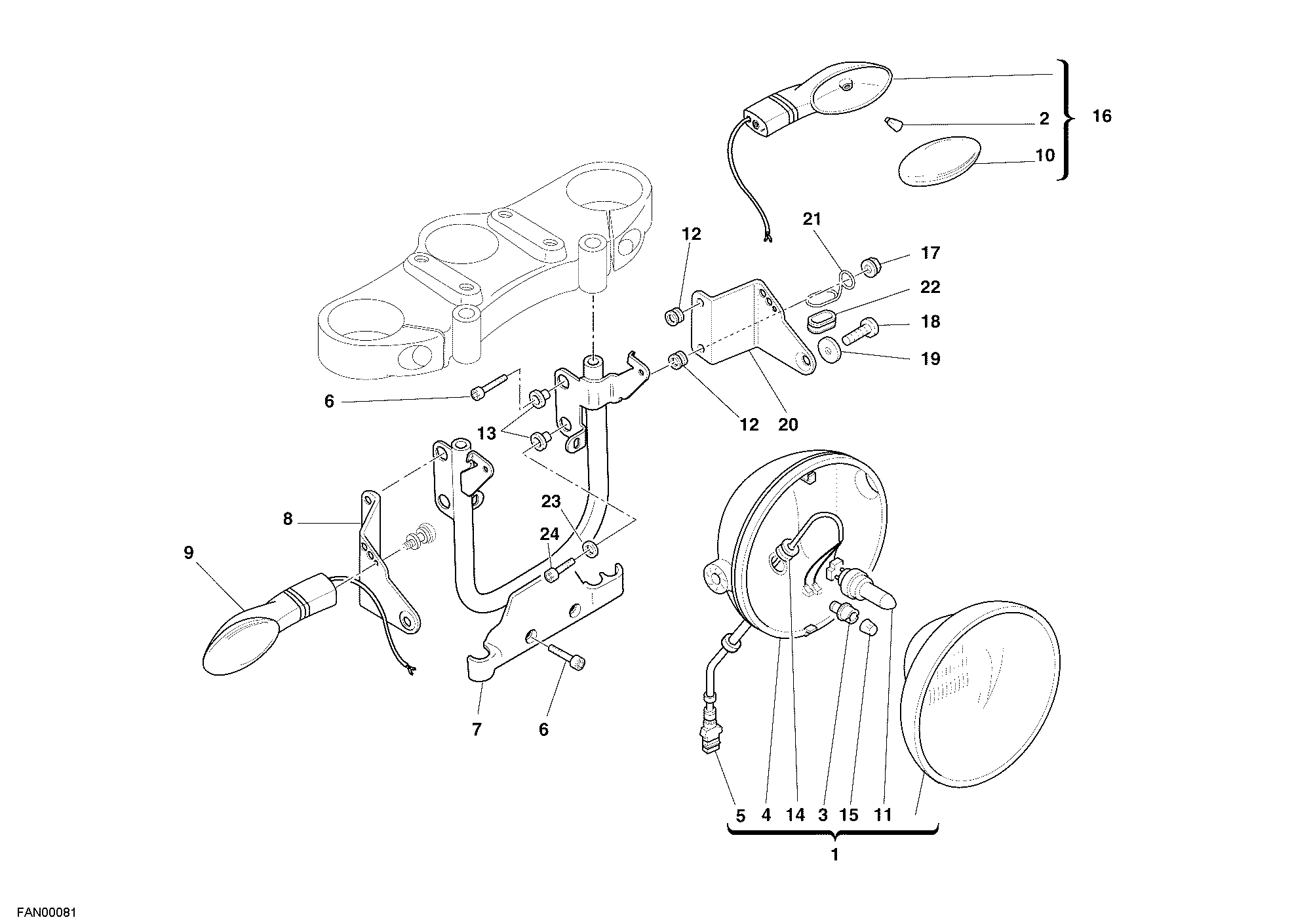 036 FEU AVANT POUR MONSTER S2R 800 2005
