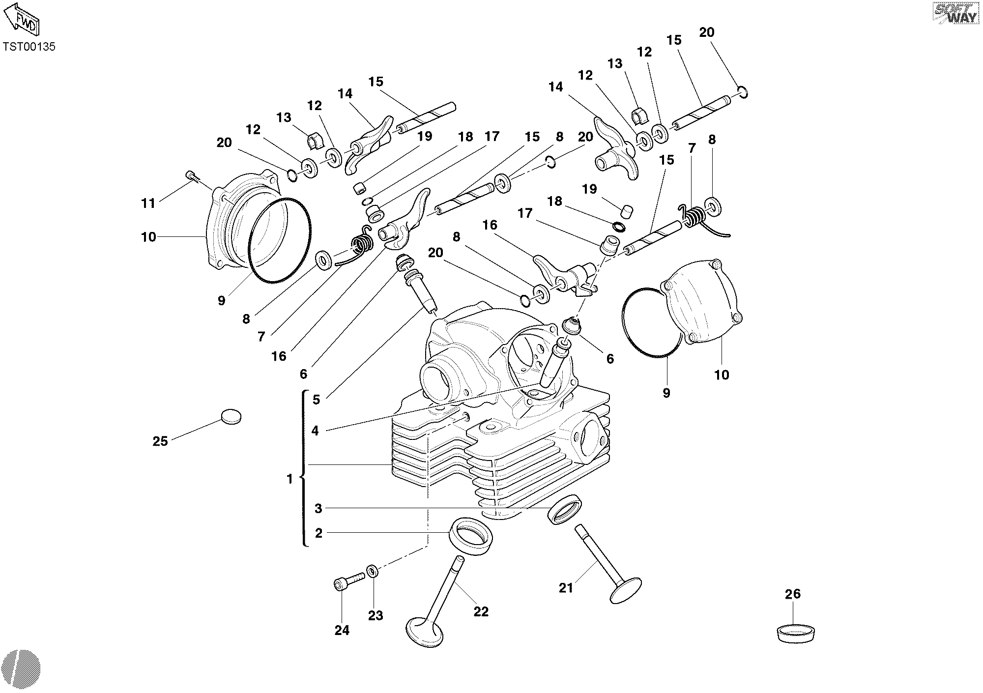 014 CULASSE VERTICALE POUR SUPERSPORT 1000 SS 2003