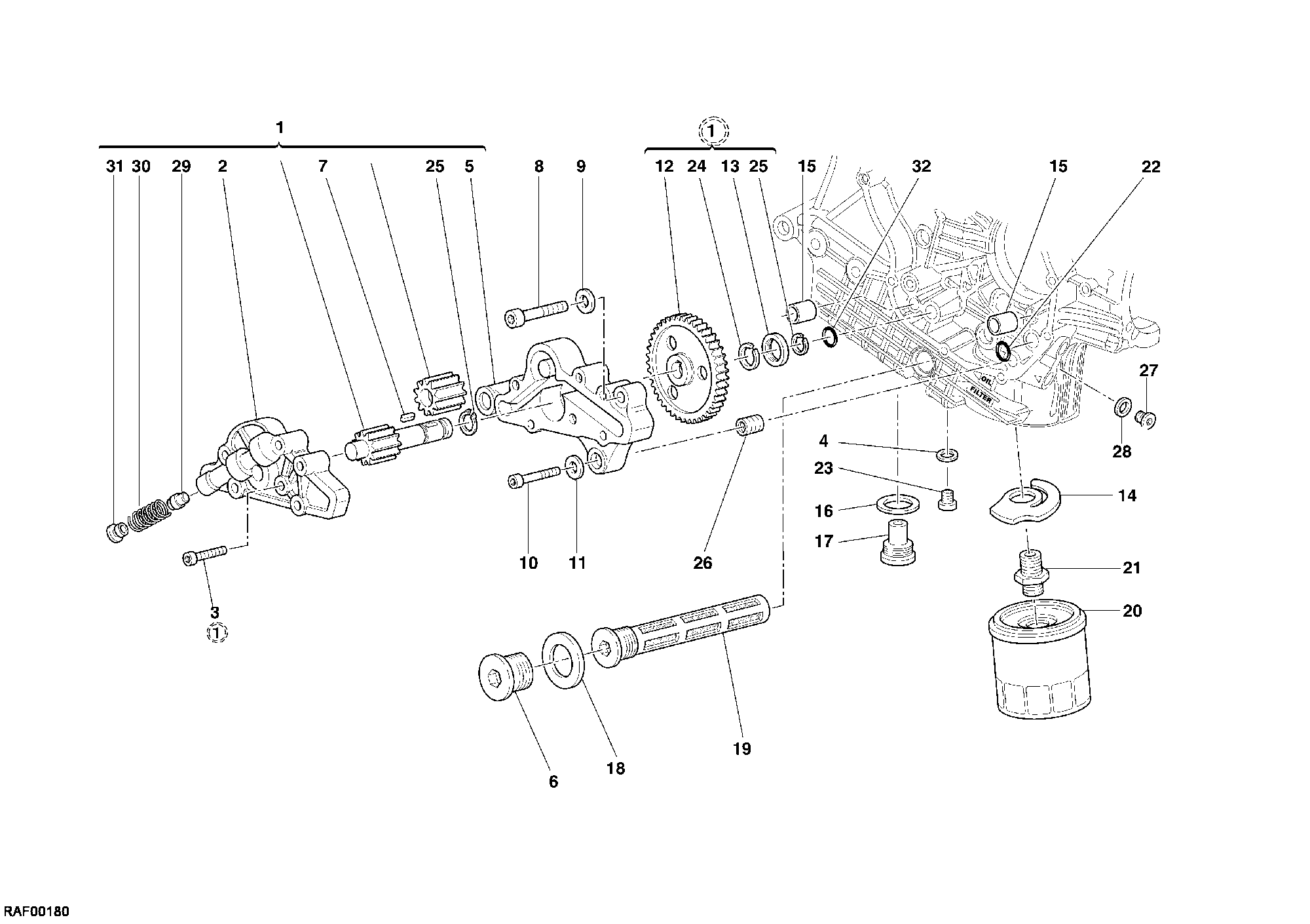 009 POMPE A HUILE FILTRE POUR SUPERBIKE 749 S 2005