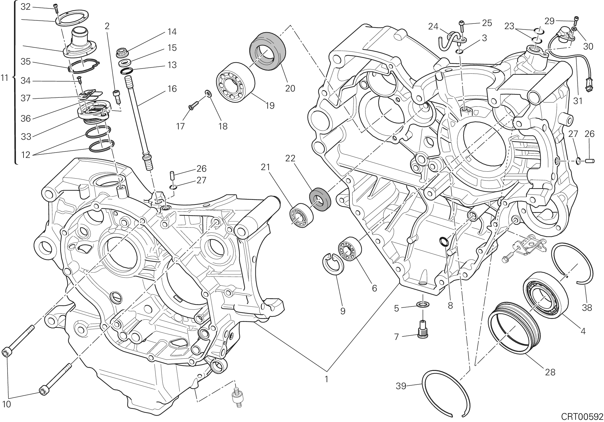 010 PAIRE DE DEMI CARTERS POUR MULTISTRADA 1200 ABS 2013