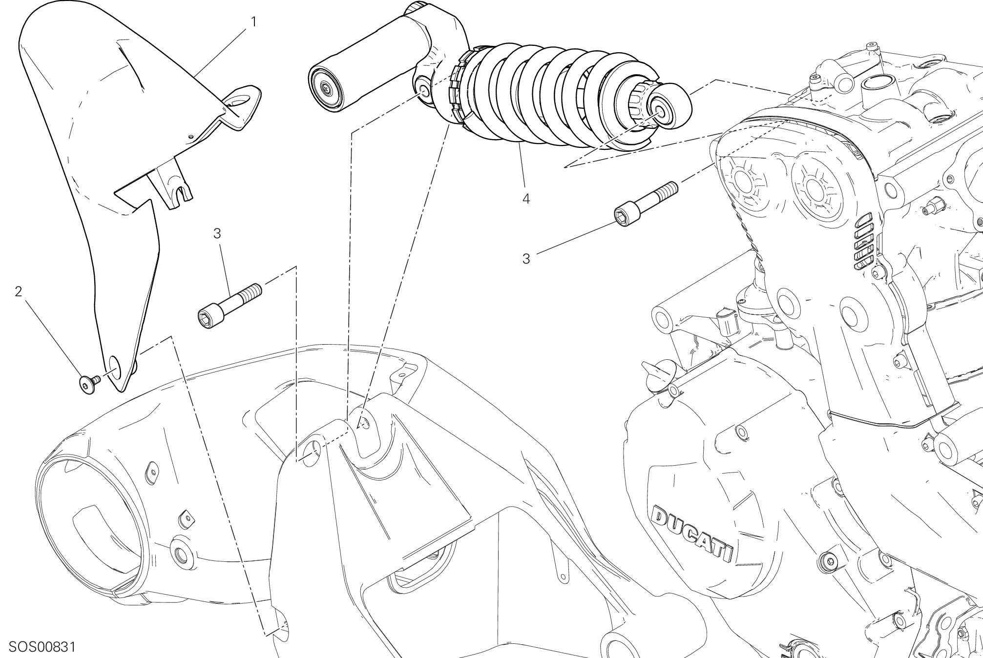 028 SOSPENSIONE POSTERIORE POUR MONSTER 1200 S 2021