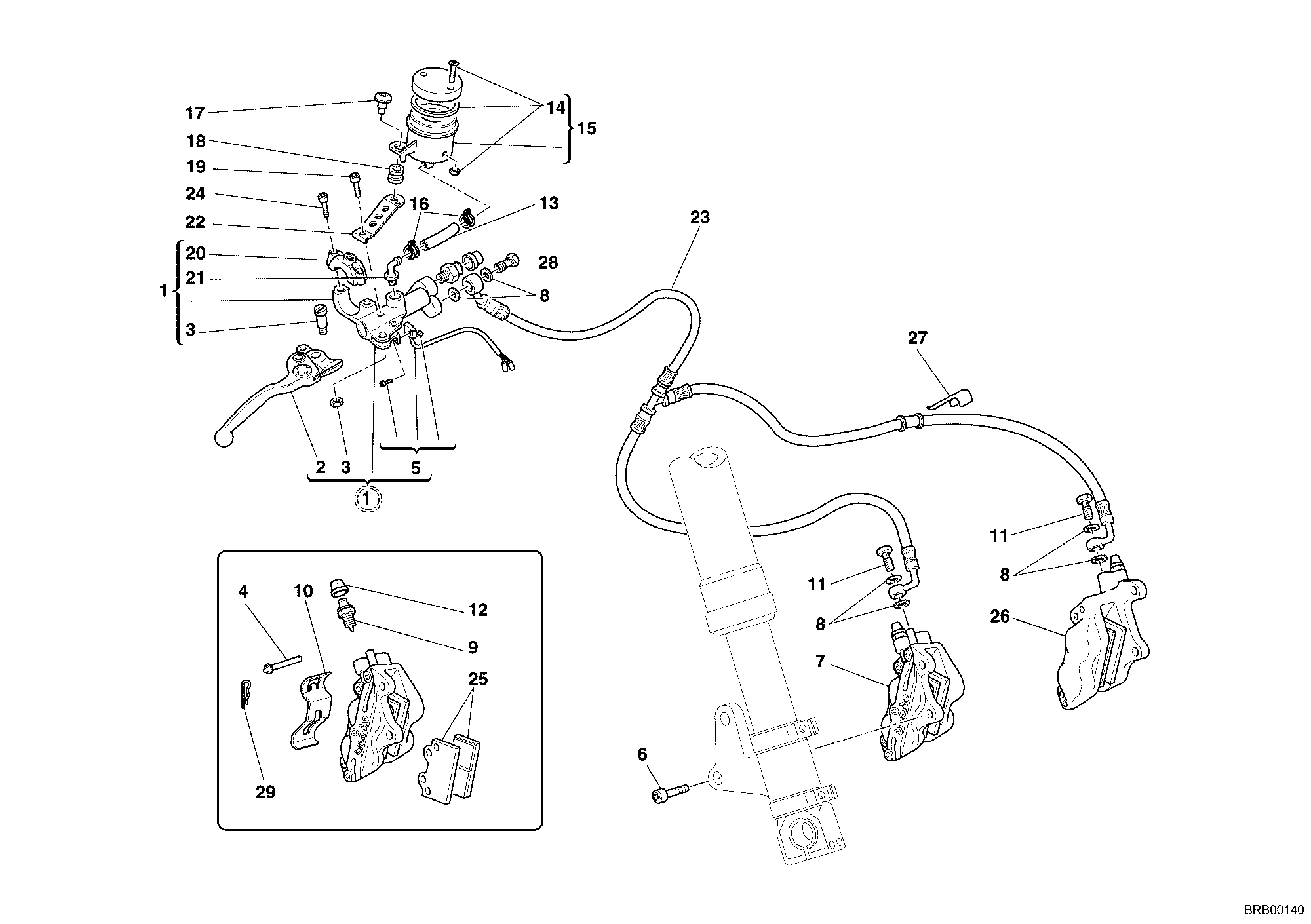 029 SYSTEME DE FREIN AVANT POUR MONSTER S4R 2006