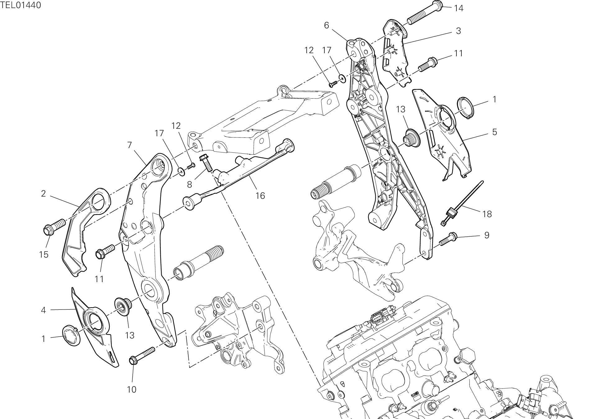 33C ENSEMBLE PLAQUES CADRE POUR MULTISTRADA V4 PIKES PEAK 2023