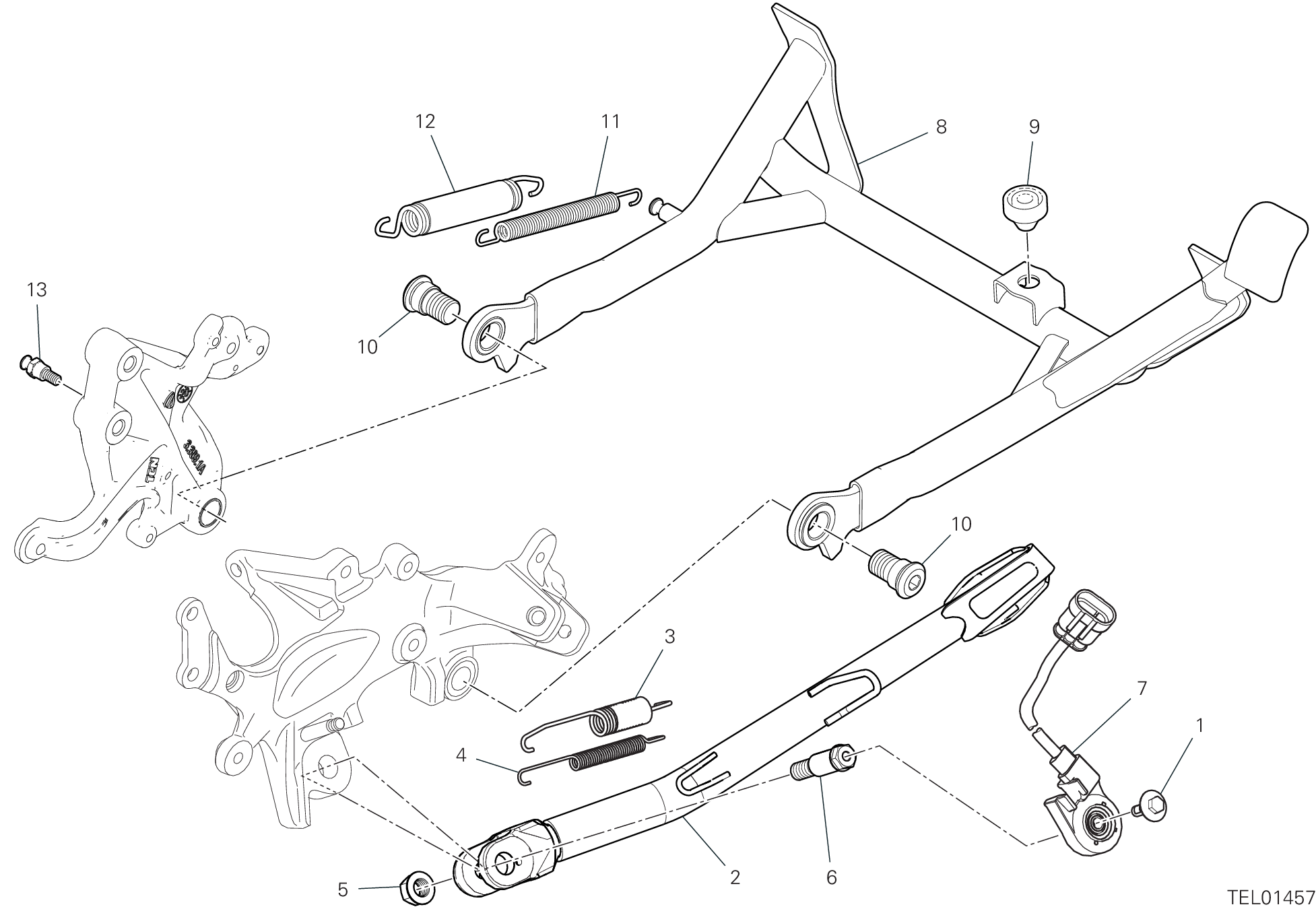 16A BEQUILLE LATERALE POUR MULTISTRADA V4S FULL 2021