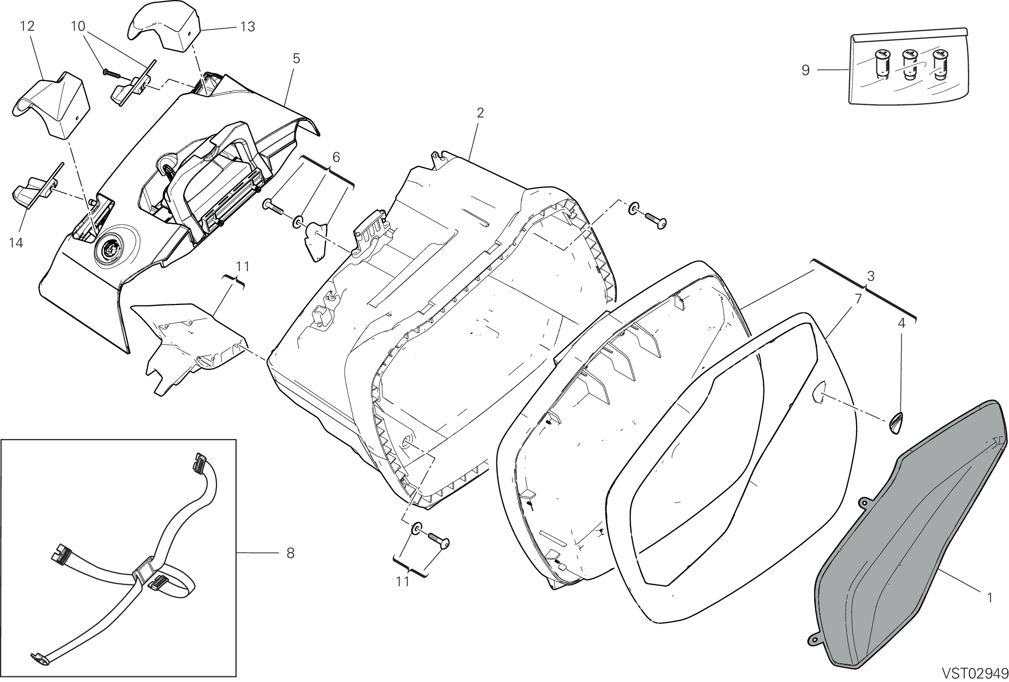 38B TROUSSE GAUCHE POUR MULTISTRADA V4 RS WITH OPTIONALS 2025