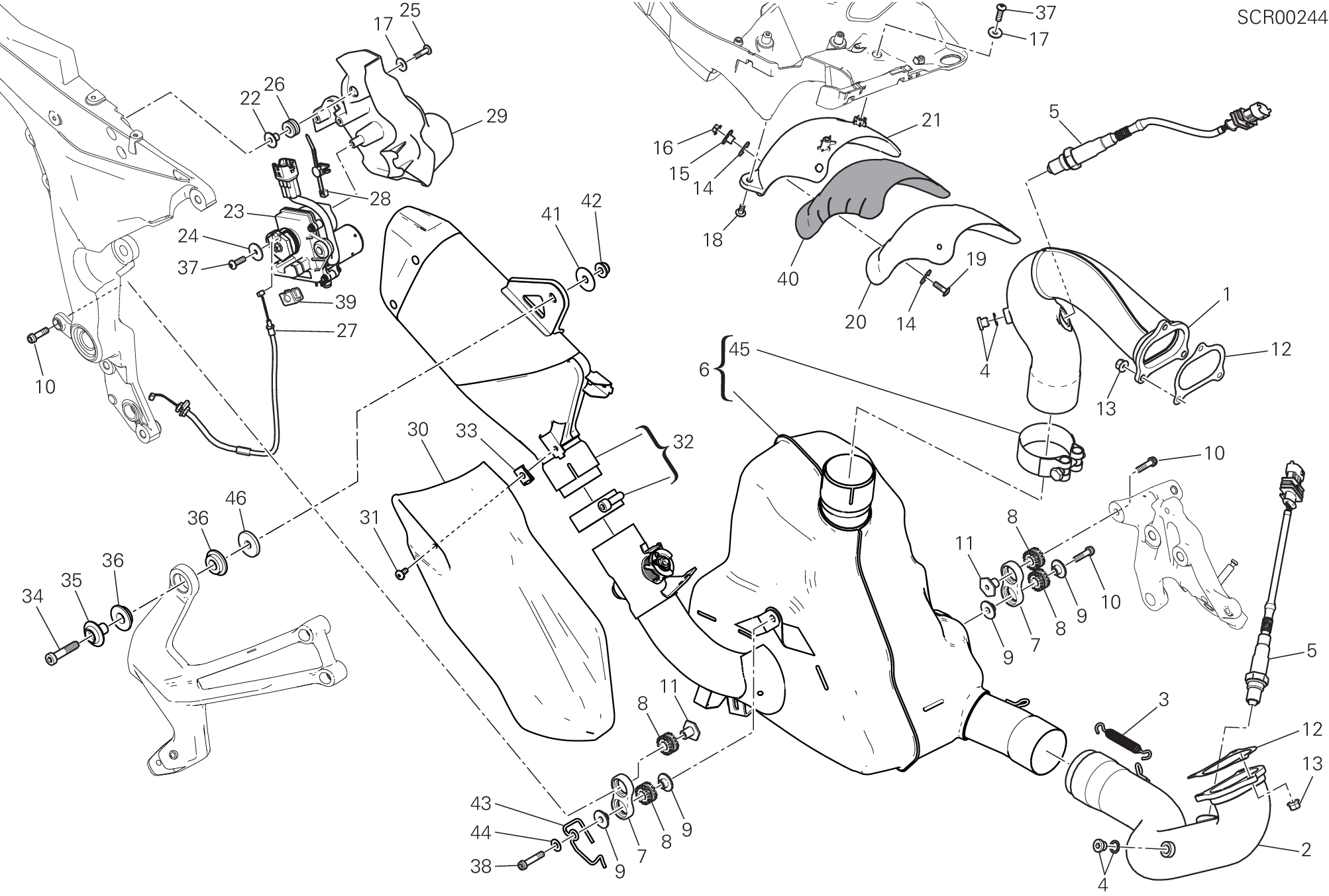 019 ECHAPPEMENT POUR MULTISTRADA 1200 ENDURO TOURING 2016