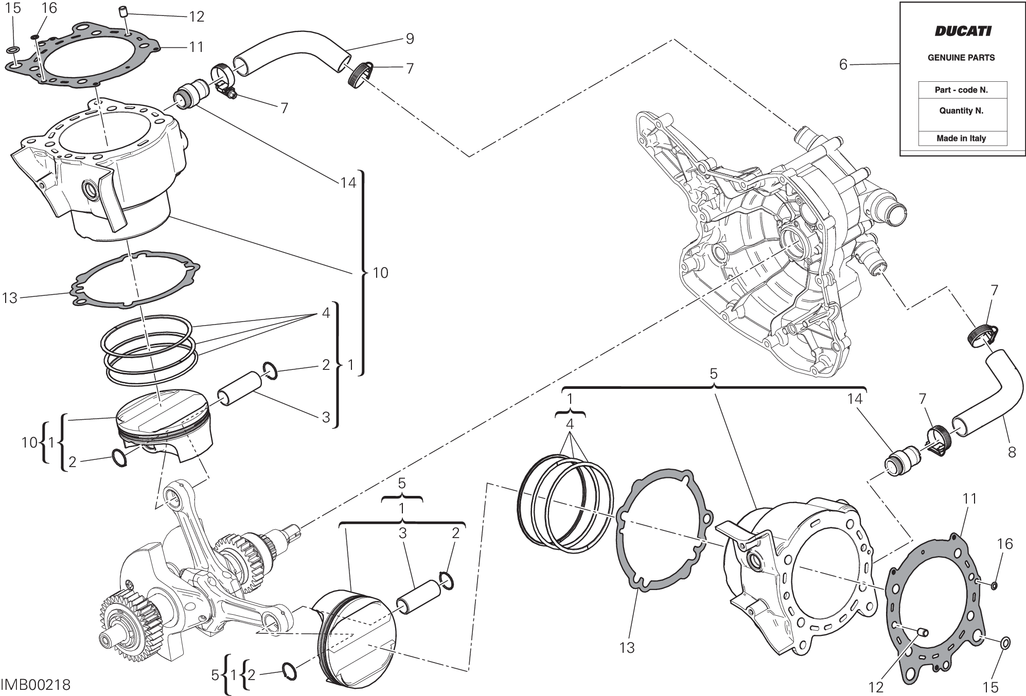 007 CYLINDRES PISTONS POUR MULTISTRADA 1200 S ABS 2016