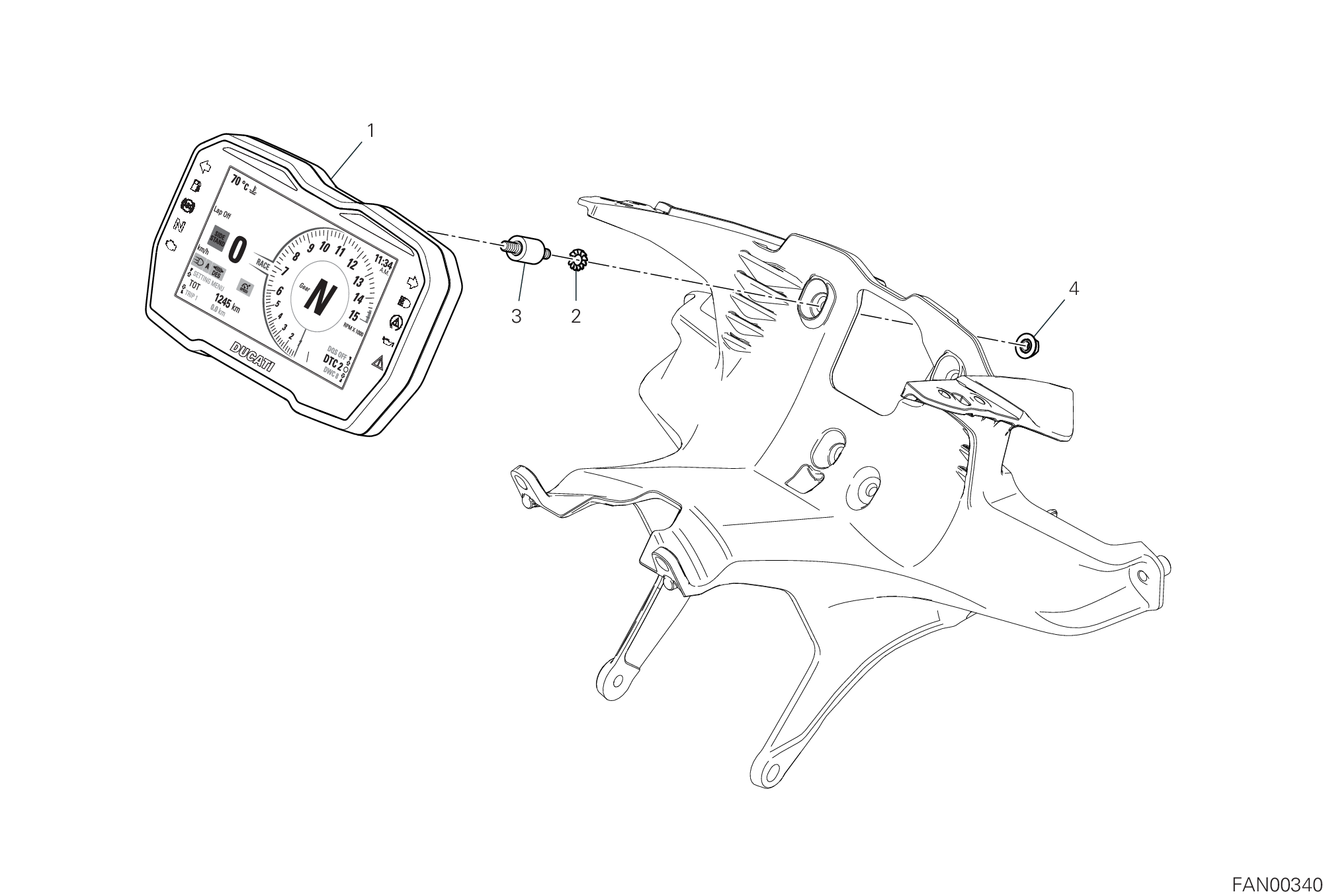 15A TABLEAU DE BORD POUR SUPERBIKE PANIGALE V4 2020