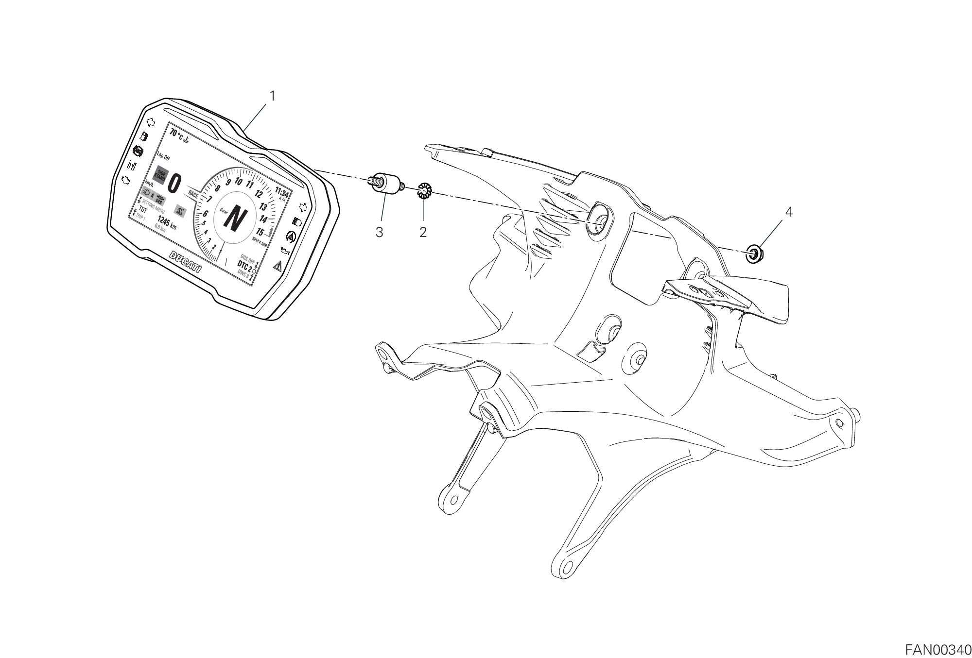 15A TABLEAU DE BORD POUR SUPERBIKE PANIGALE V4 R 2023