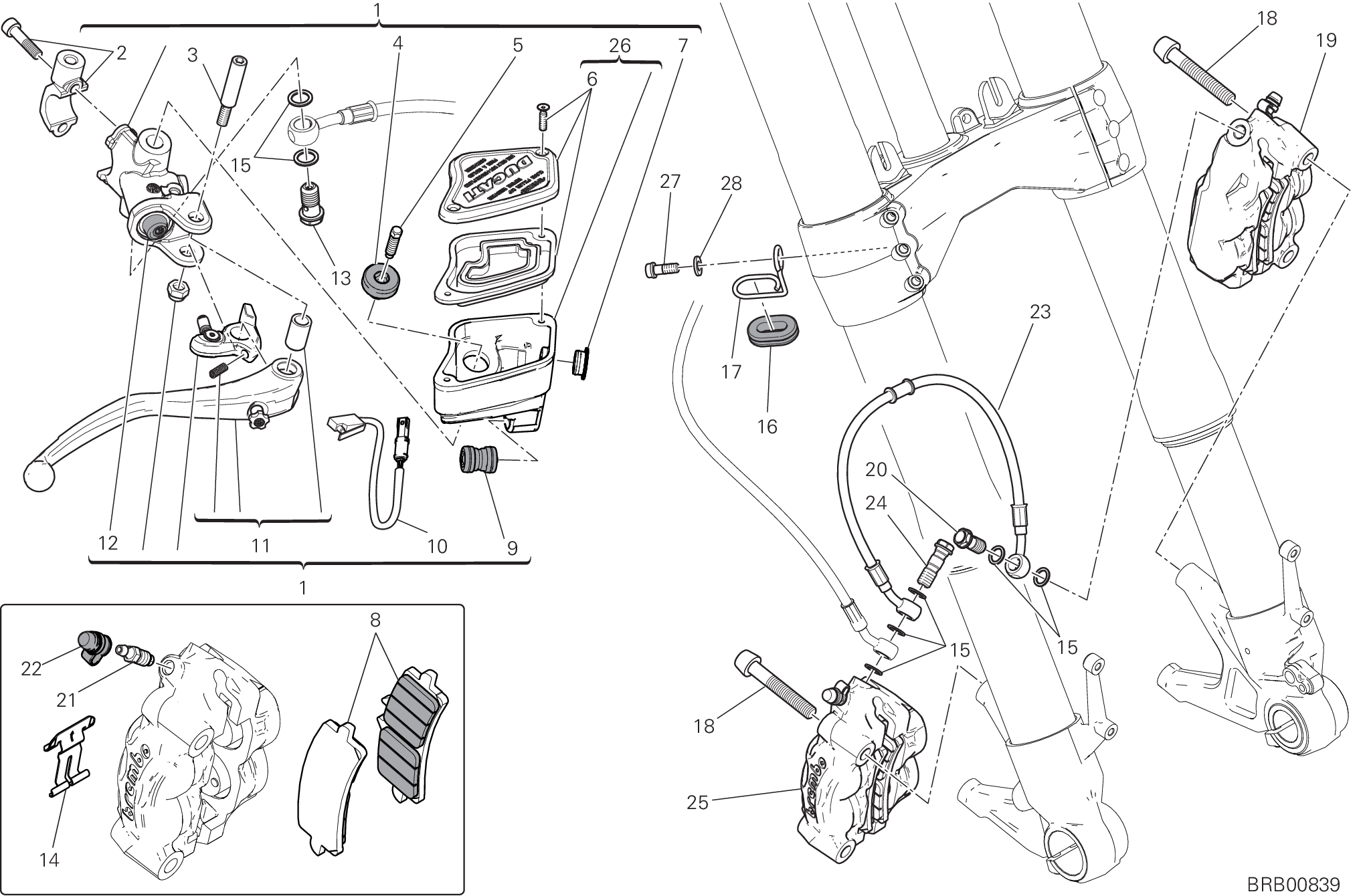 024 SYSTEME DE FREIN AVANT POUR XDIAVEL S 2016