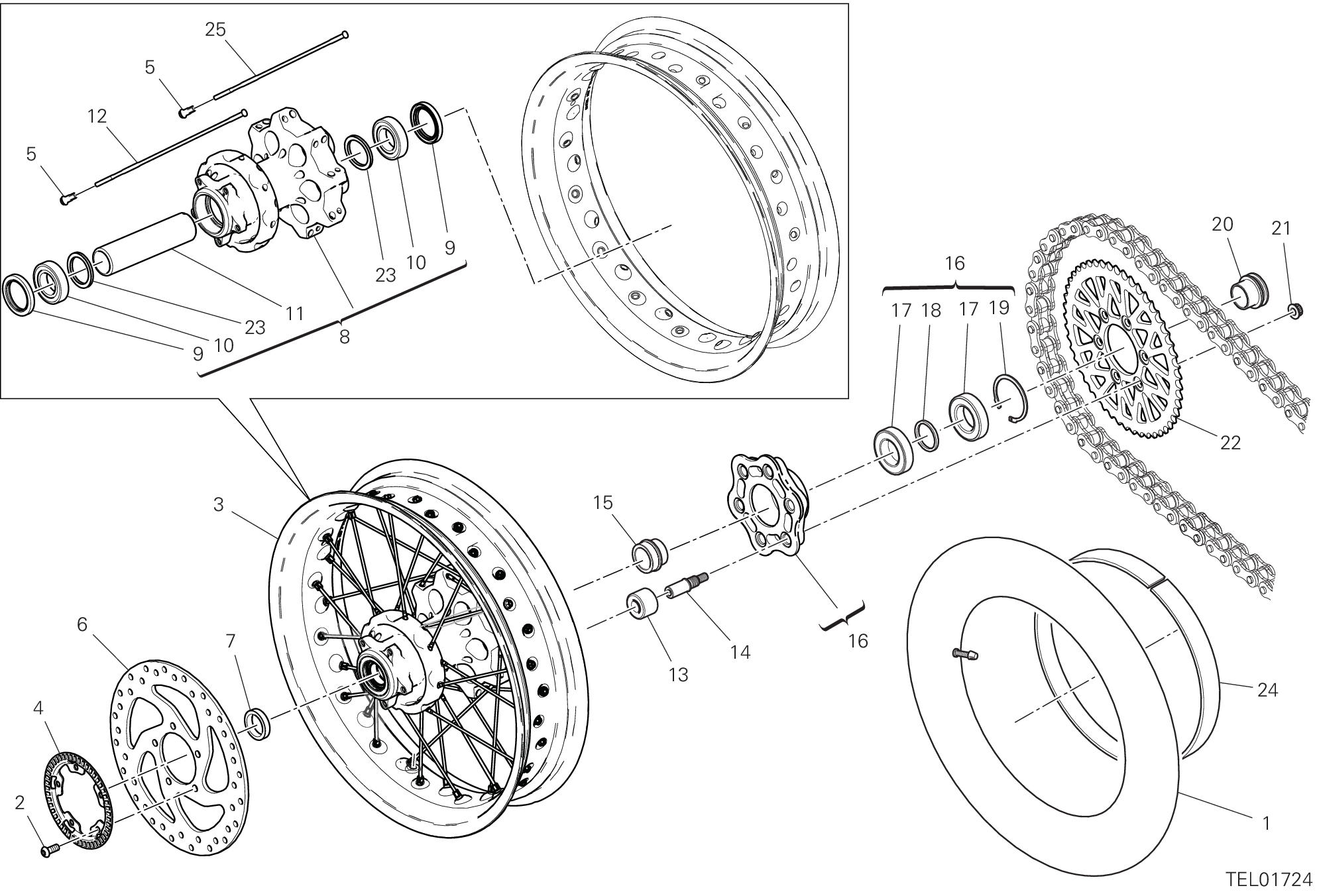 28A ROUE ARRIERE POUR DESERT X RALLY 2024