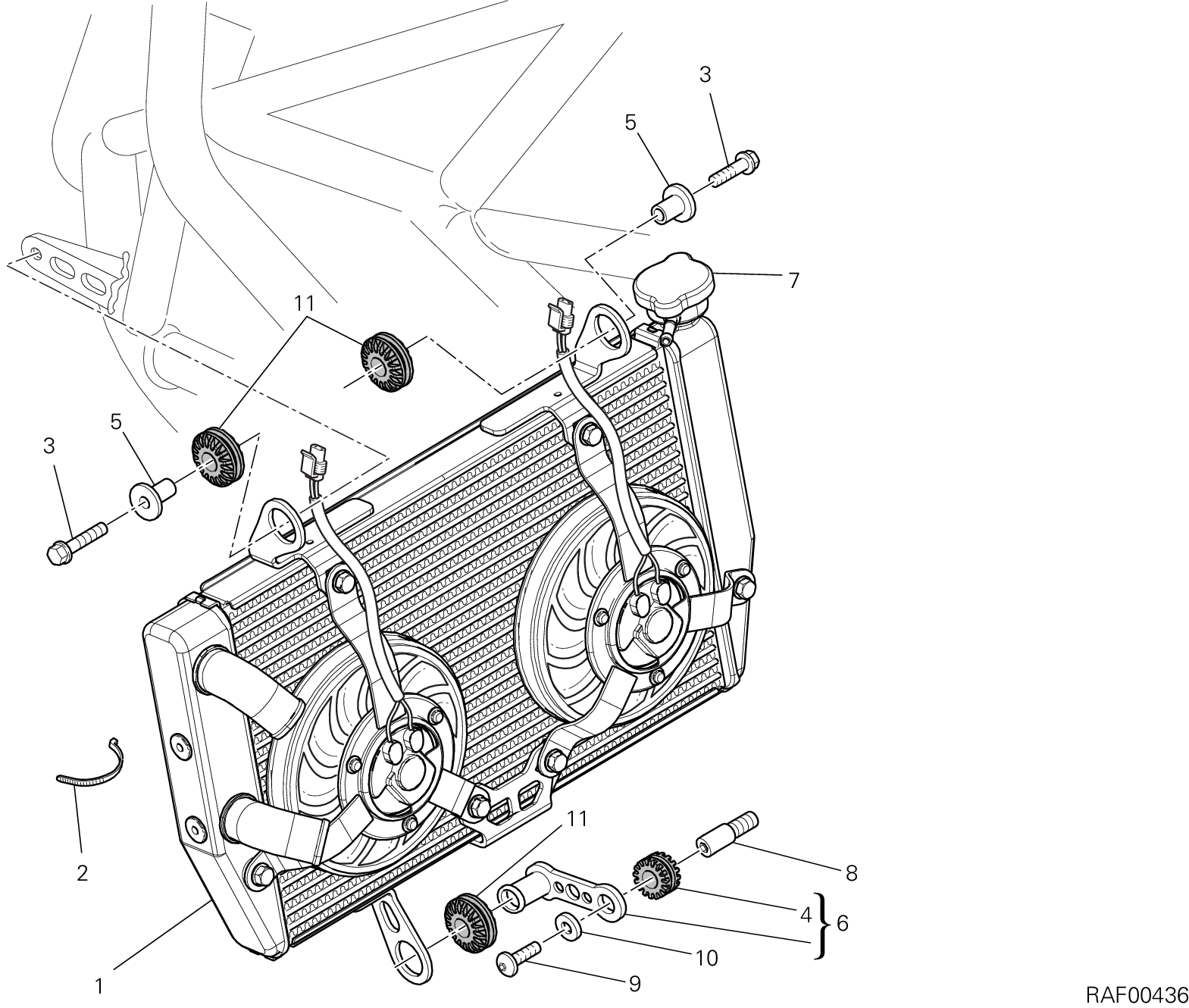 030 RADIATEUR DEAU POUR MULTISTRADA 1200 2011