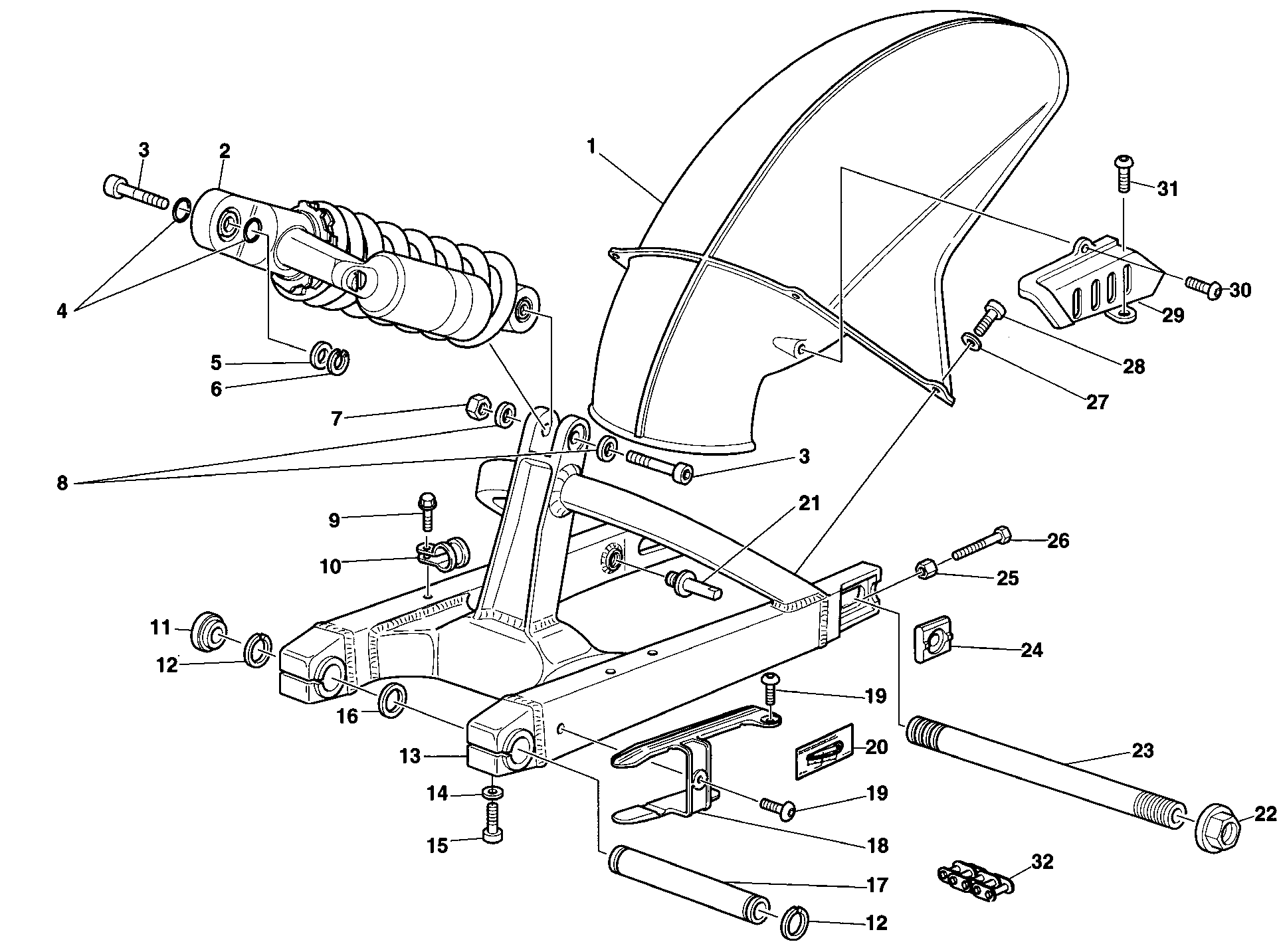 032 BRAS OSCILLANT POUR SUPERSPORT 900 SS 1998