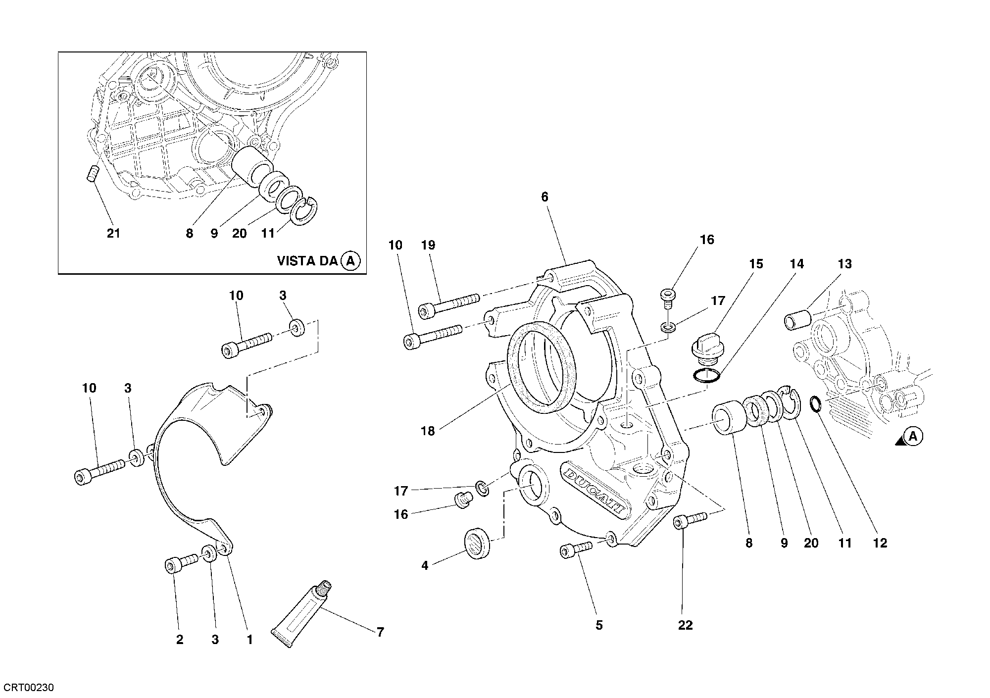 005 COUVERCLE EMBRAYAGE POUR SUPERBIKE 999 RS 2005