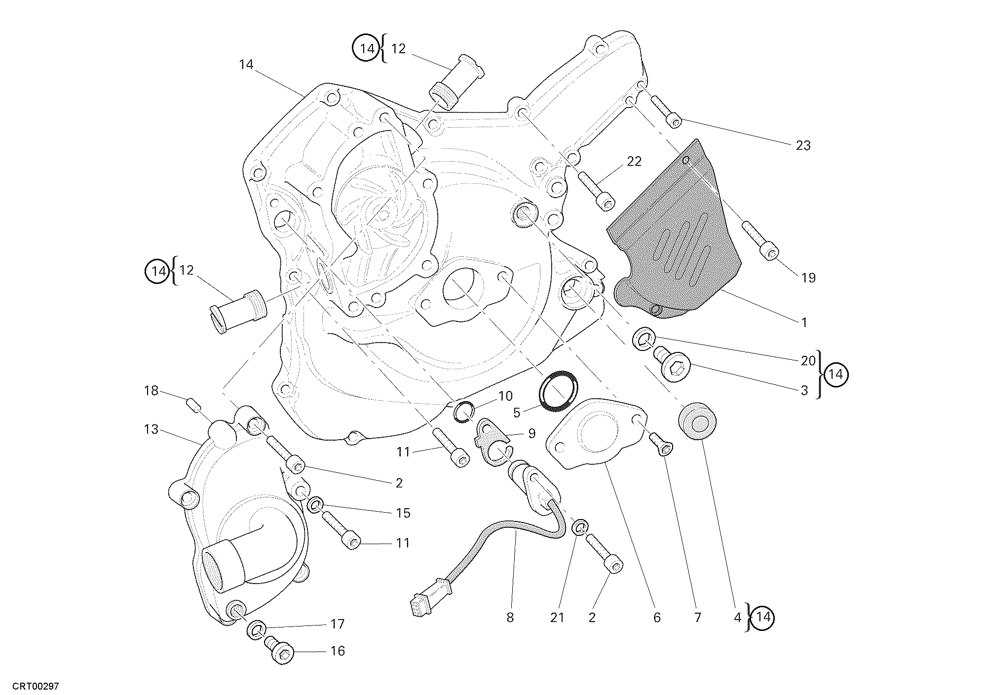 11A COUVERCLE GENERATEUR POUR SPORT TOURING ST3 S ABS 2007