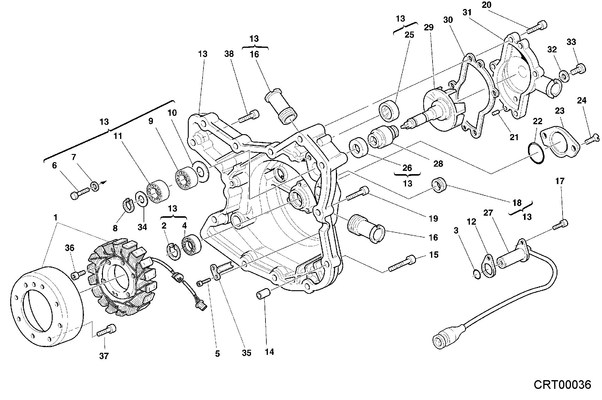 011 COUVERCLE GENERATEUR POUR SUPERBIKE 748 RS 2000