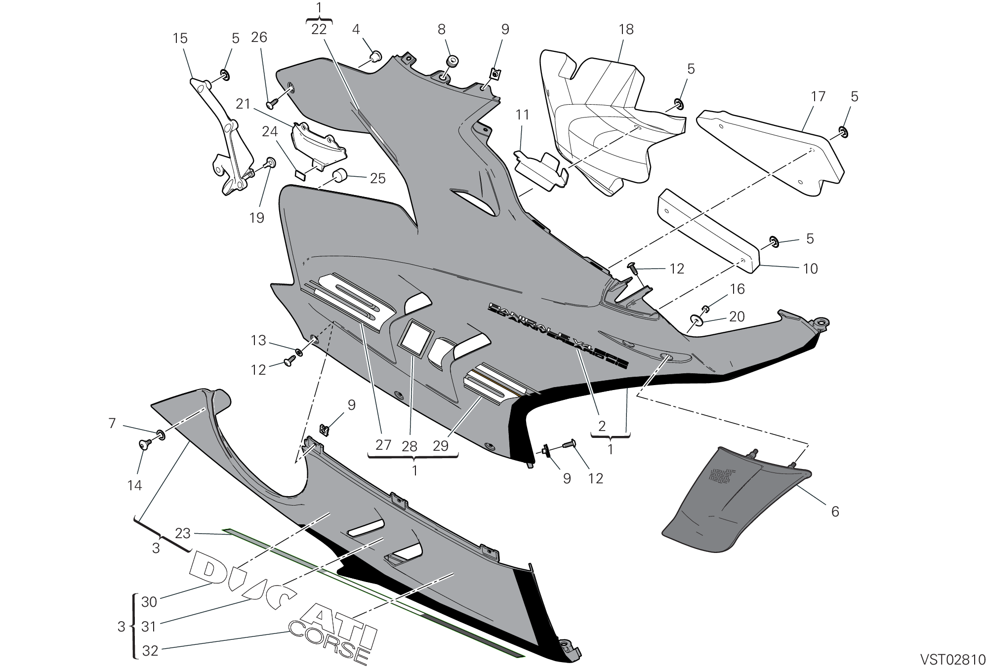 37B CARENE DROITE POUR SUPERBIKE PANIGALE V4 SP2 30 ANNIVERSARIO 2024