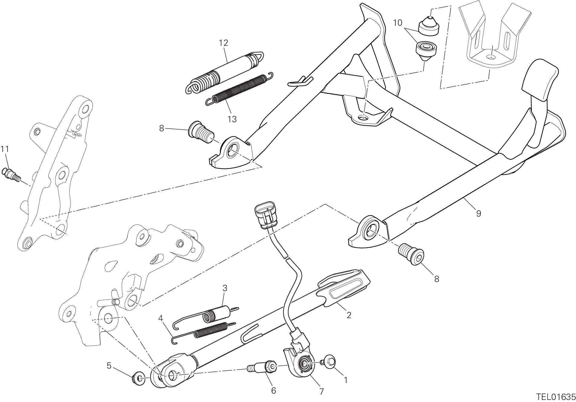 22A BEQUILLE LATERALE POUR MULTISTRADA V2 S TRAVEL 2023