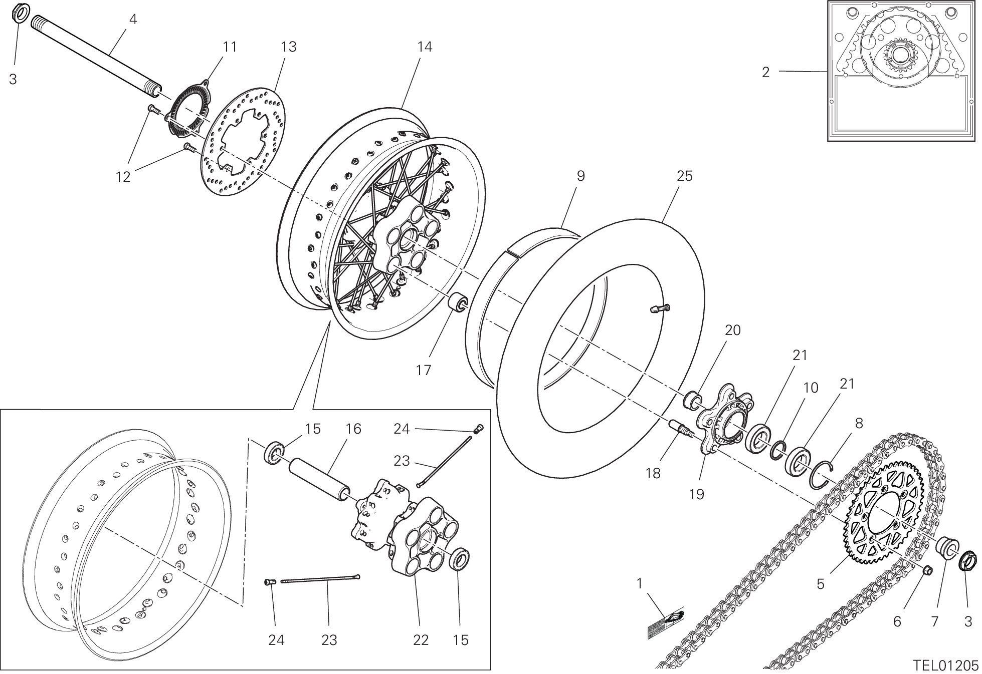 29A ROUE ARRIERE POUR SCRAMBLER CAFE RACER 2019