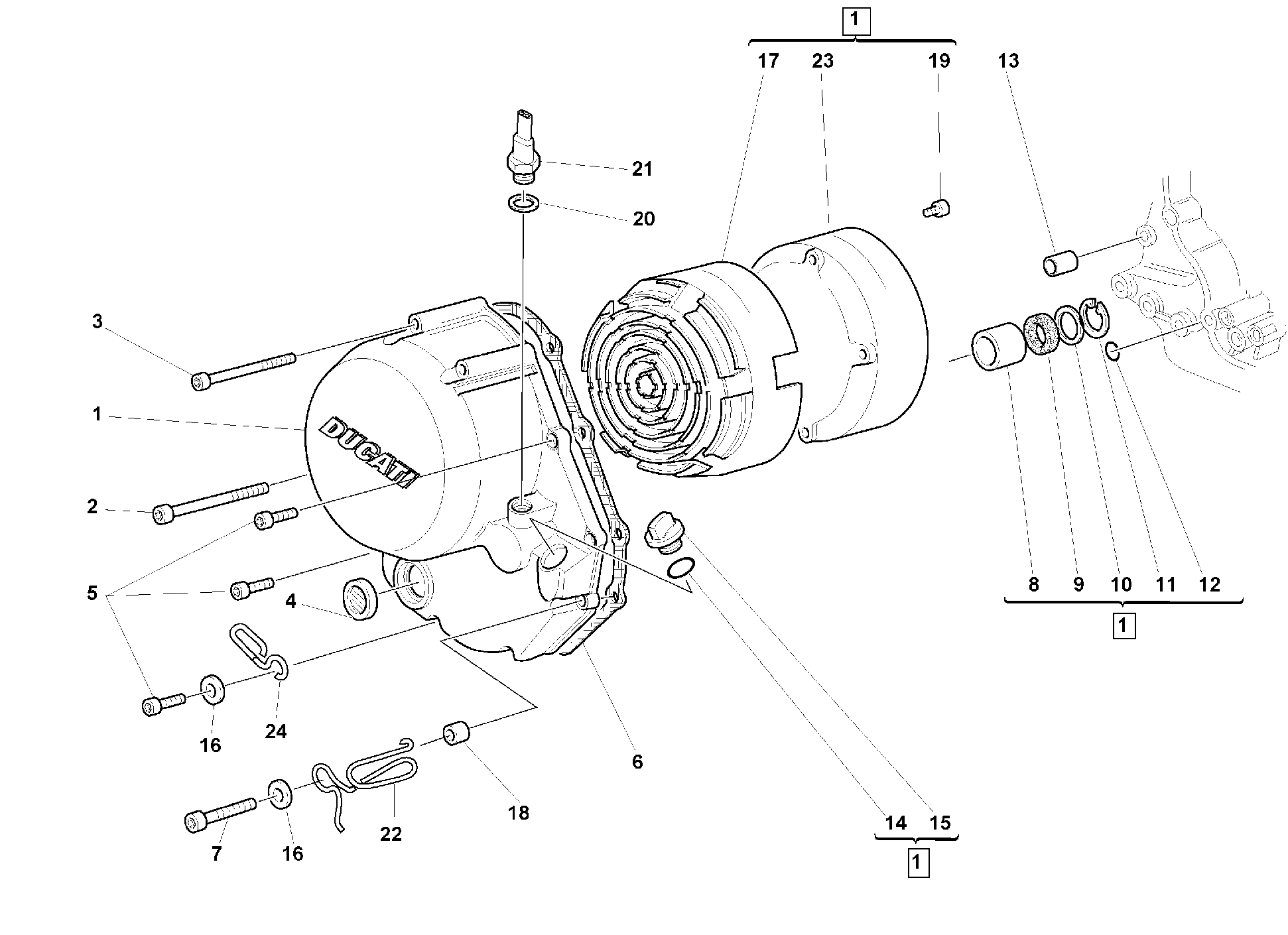 050 COUVERCLE EMBRAYAGE POUR SUPERSPORT 750 SS 1999