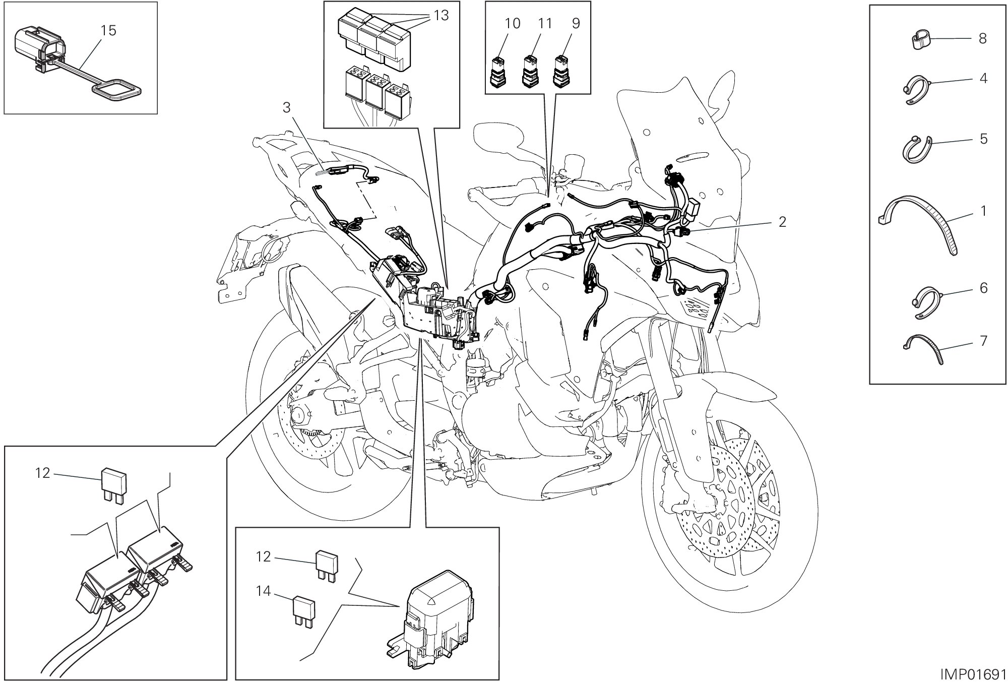 13B CIRCUIT ELECTRIQUE VEHICULE POUR MULTISTRADA V4 2025
