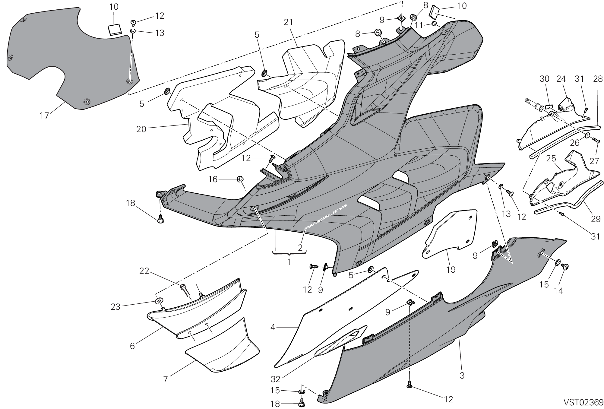 37C CARENE GAUCHE POUR SUPERBIKE PANIGALE V4 2021
