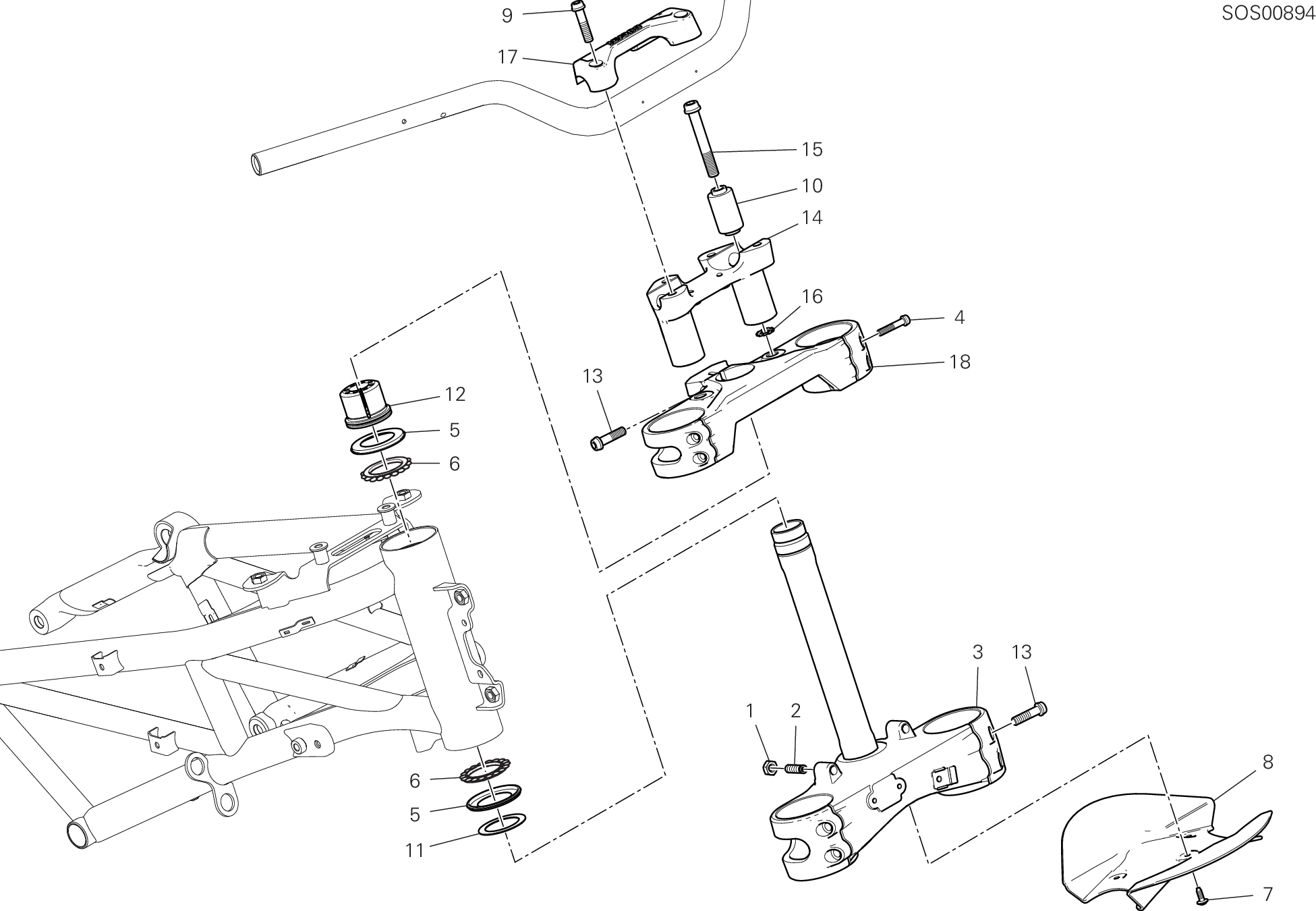 21B GROUPE BASE DE DIRECTION POUR MULTISTRADA V2 S 2024