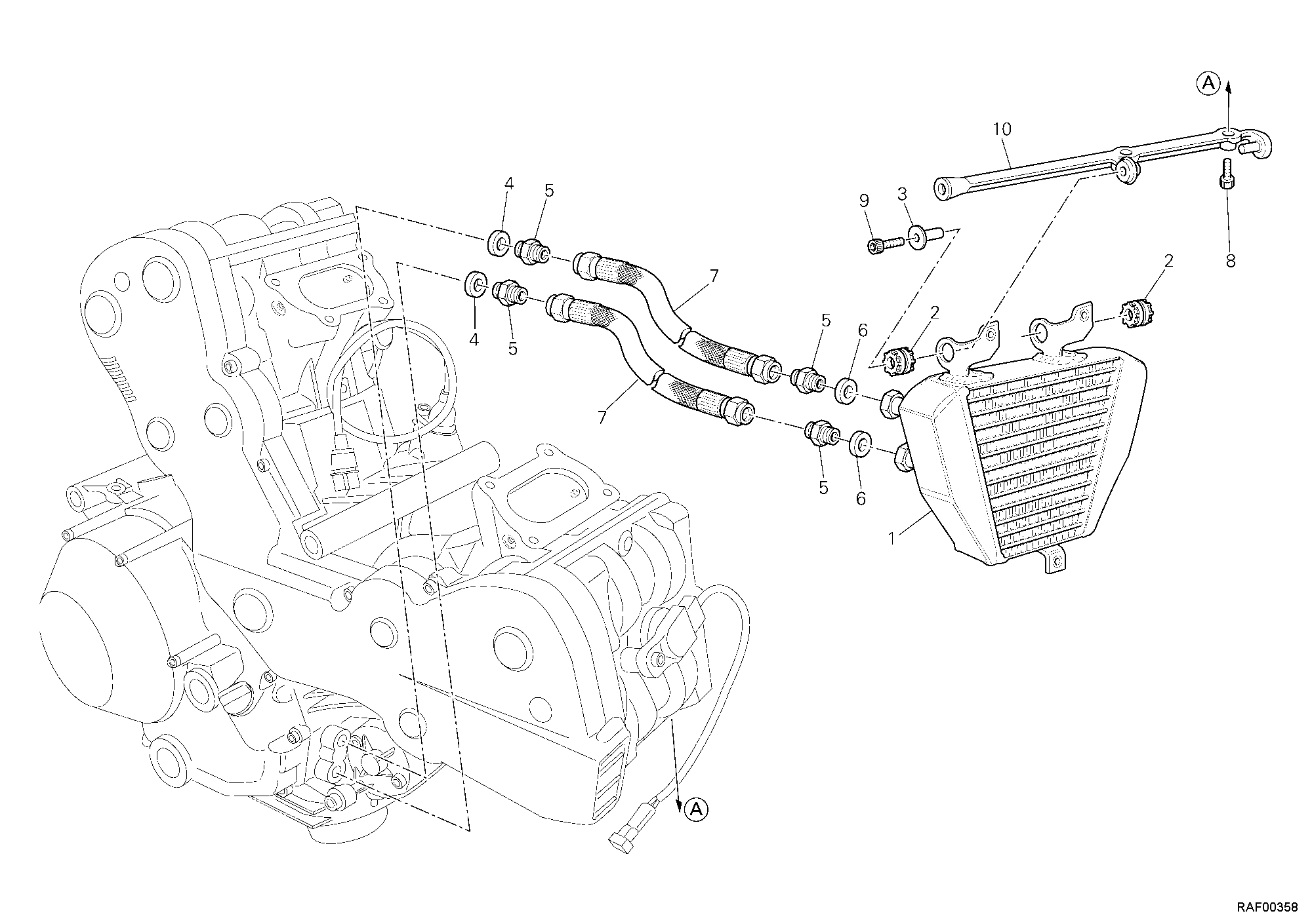 016 RADIATEUR A HUILE POUR SUPERBIKE 848 2009