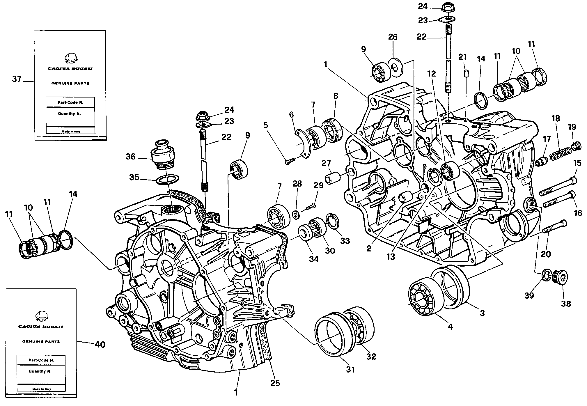 010 CARTER MOTEUR POUR SUPERBIKE 888 1994