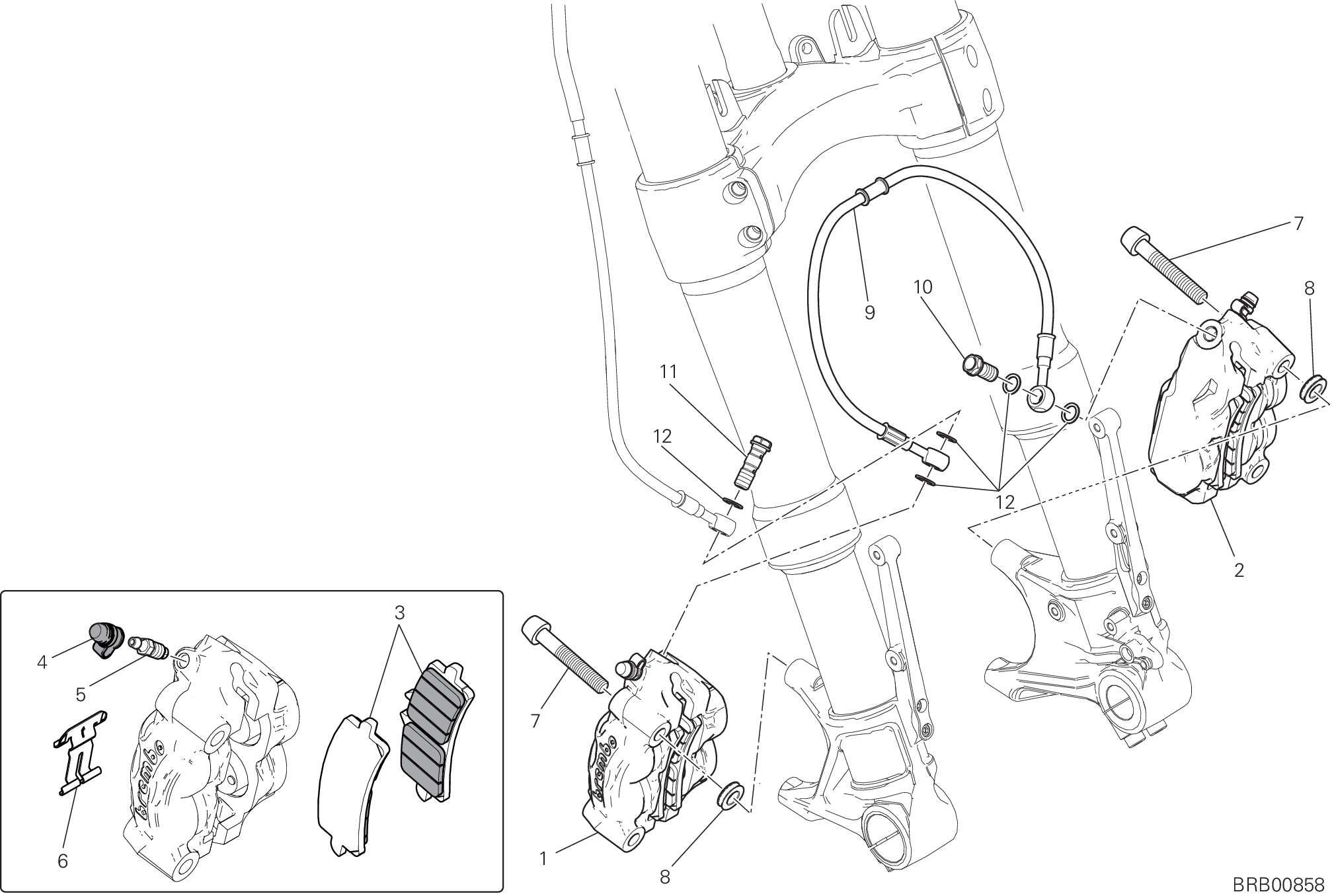 19B SYSTEME DE FREIN AVANT POUR MONSTER SP 2023