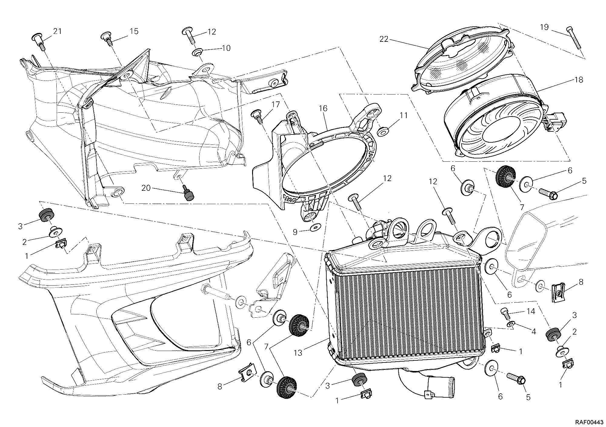 30A RADIATEUR EAU GAUCHE POUR DIAVEL 2012