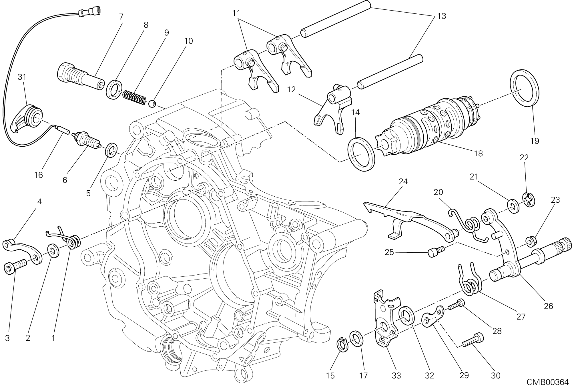 002 TAMBOUR CHANGEMENT VITESSE FOURCHETTE POUR MONSTER 1100 EVO ABS 2012