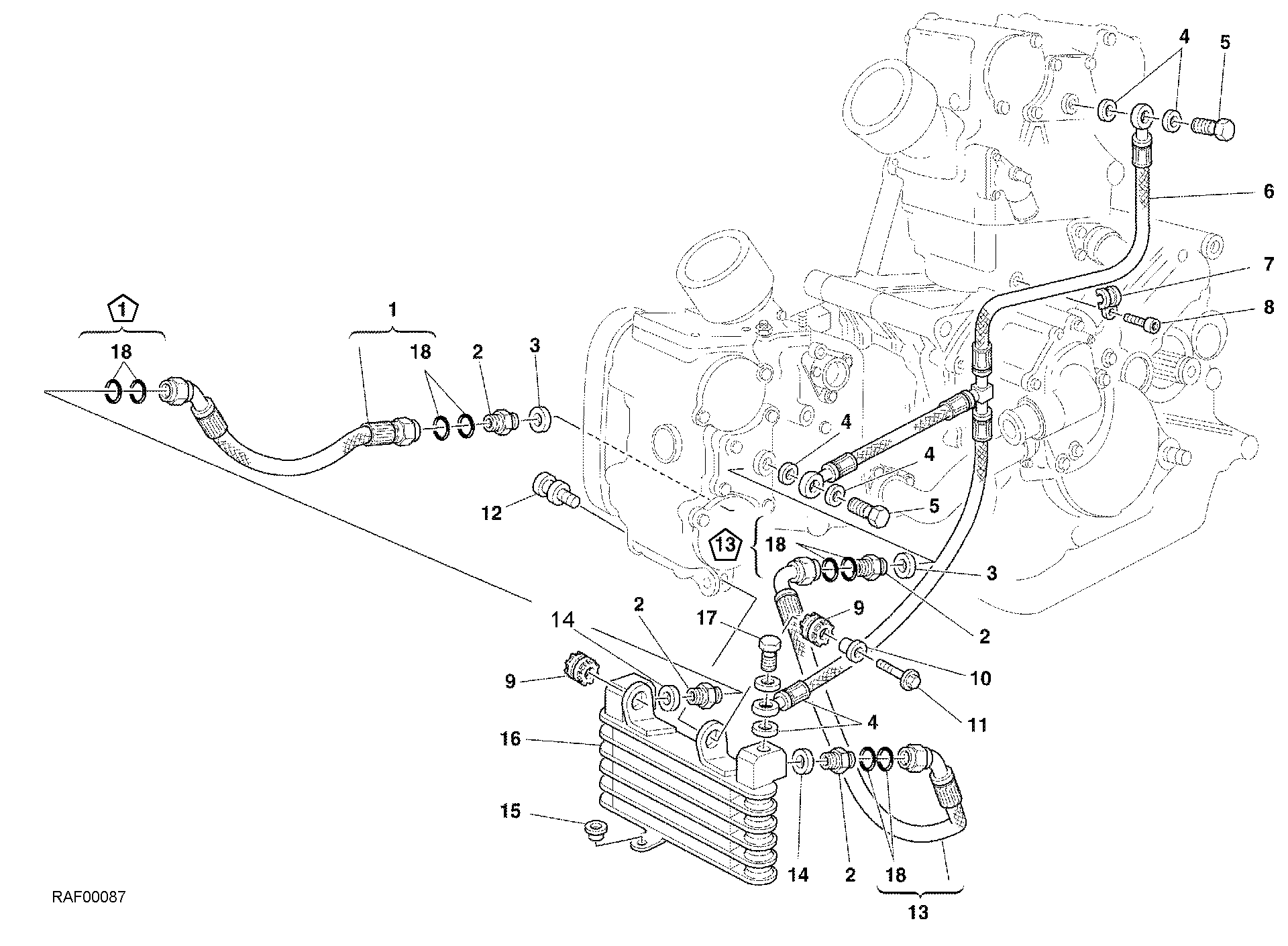 037 RADIATEUR A HUILE POUR SUPERBIKE 996 S 2001