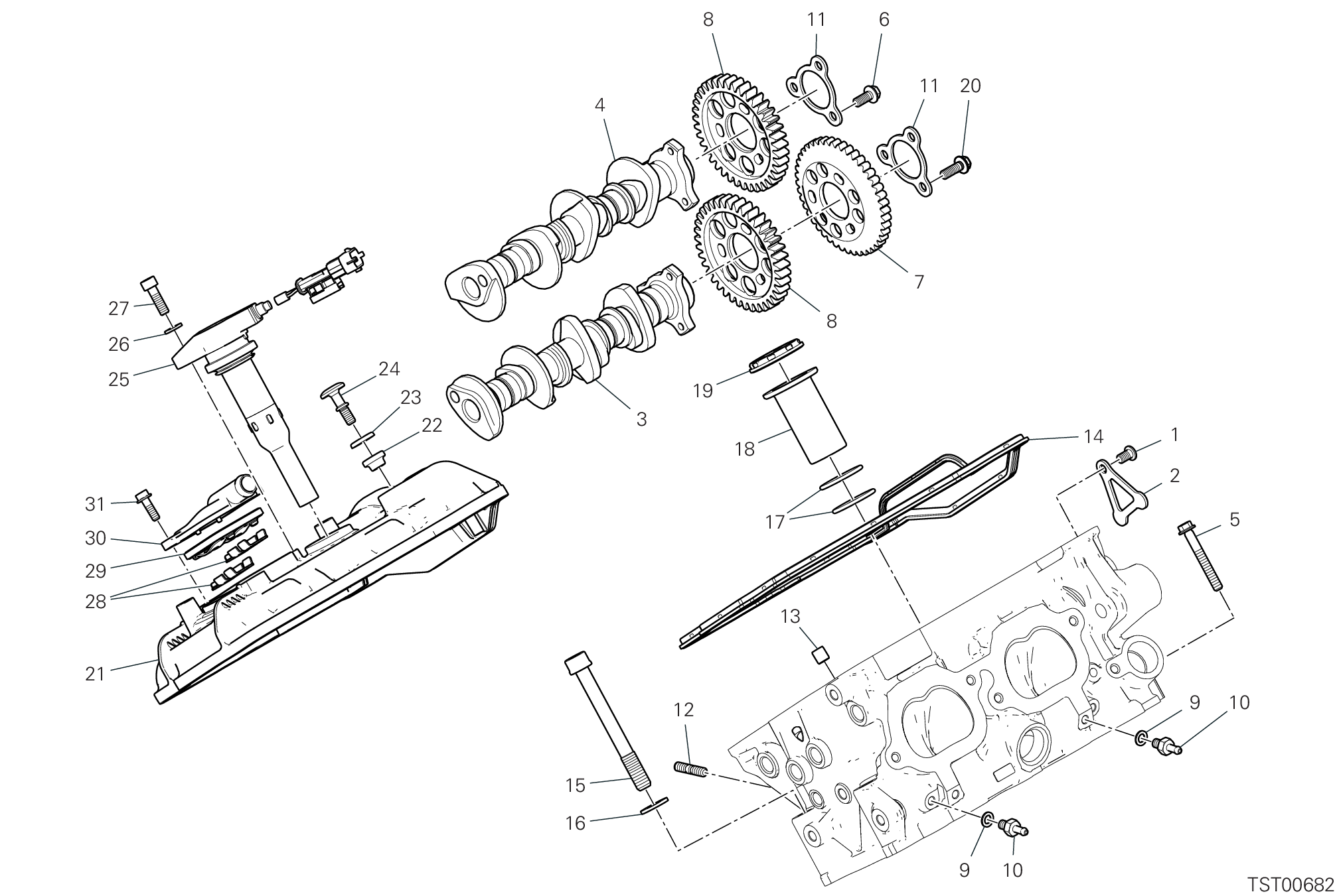 12B CULASSE ARRIERE  DISTRIBUTION POUR SUPERBIKE PANIGALE V4 2021