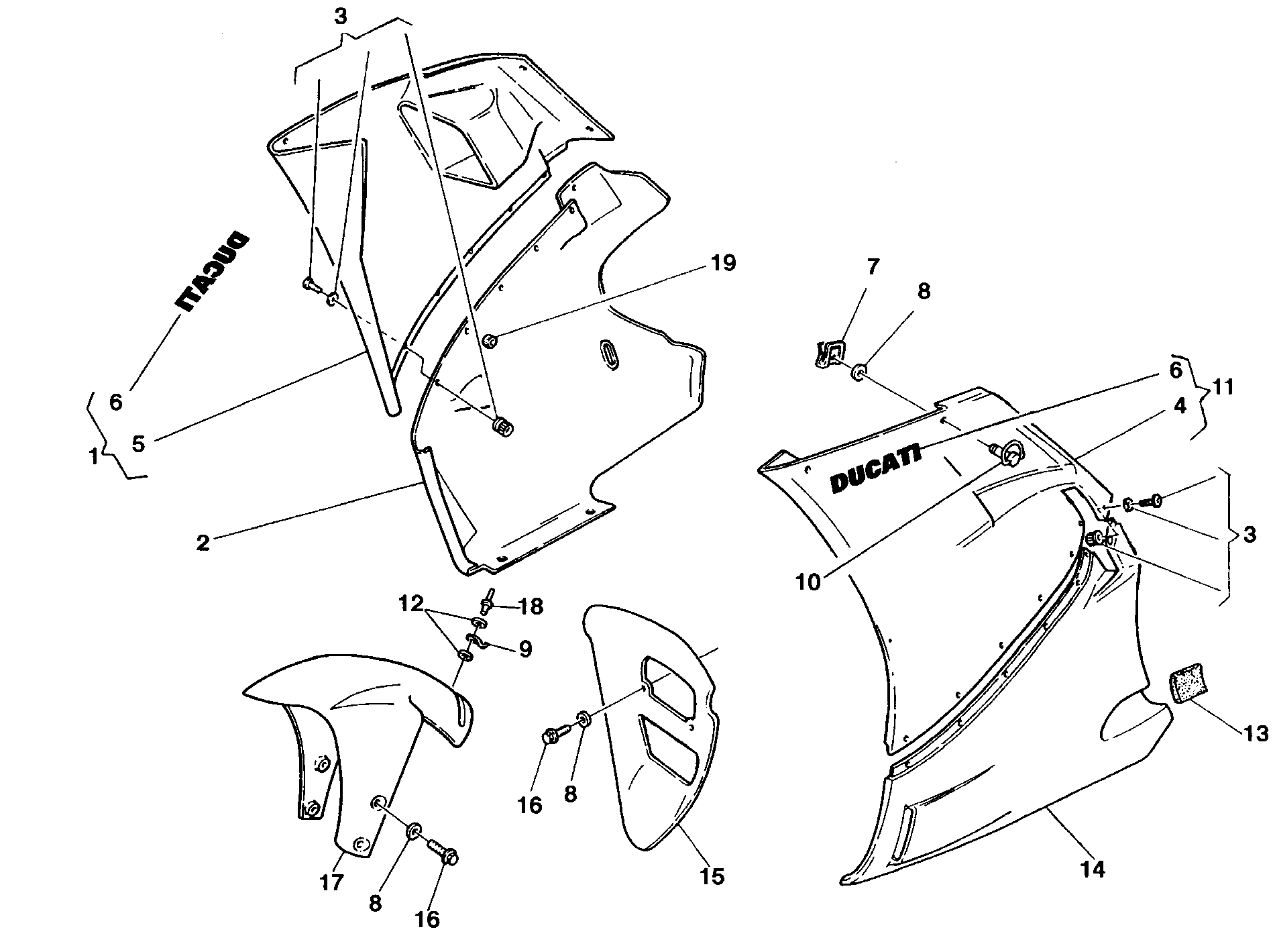 36A HABILLAGE POUR SUPERBIKE 748 SPS 1998
