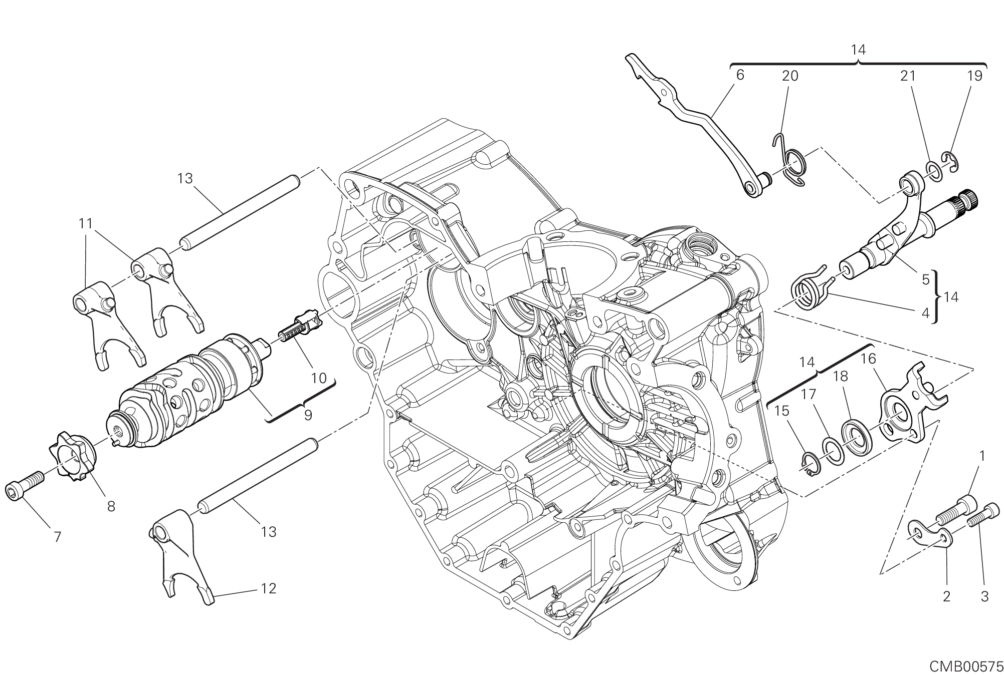002 ARBRE SELECTEUR DE VITESSES POUR MULTISTRADA V2 S 2022