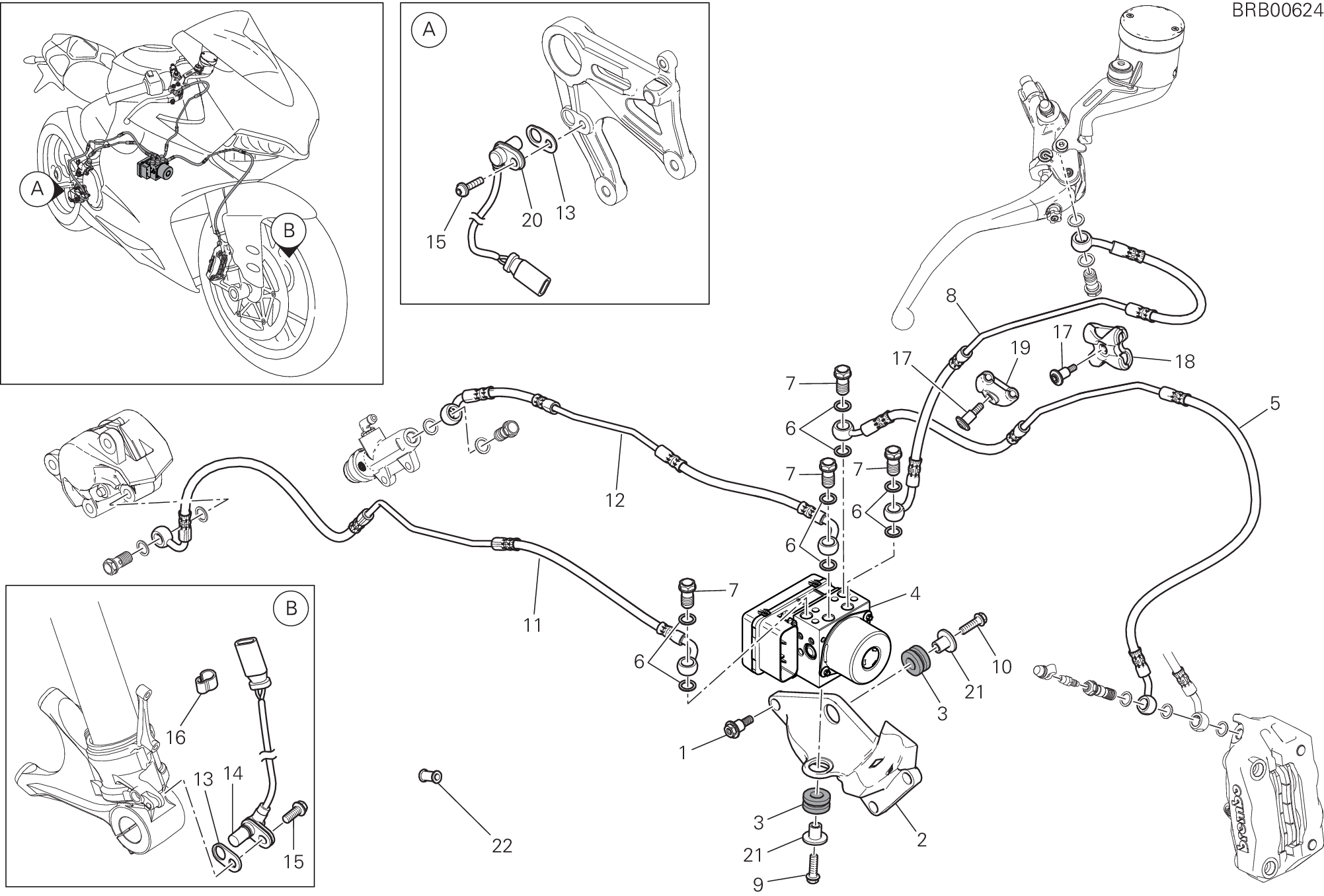 24A SYSTEME ANTIBLOCAGE DES FREINS ABS POUR SUPERBIKE 959 PANIGALE CORSE 2018