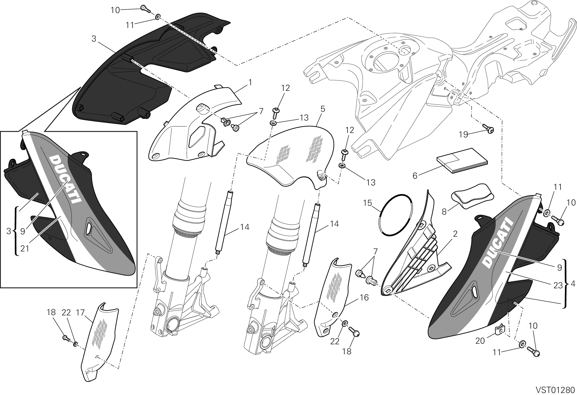 39A HABILLAGE POUR HYPERMOTARD 1100 EVO SP 2012