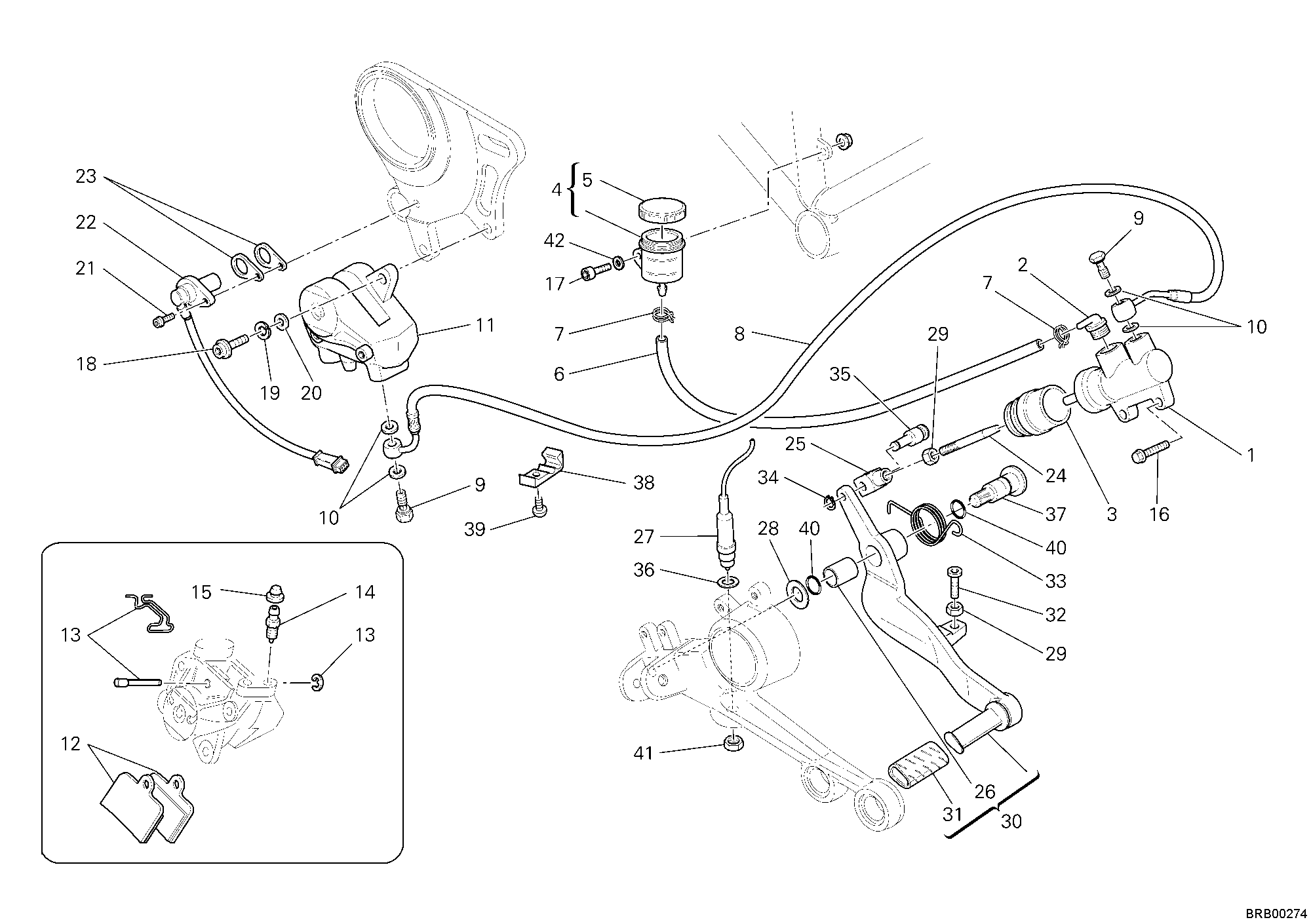 030 SYSTEME DE FREIN ARRIERE POUR MONSTER S4RS 2008