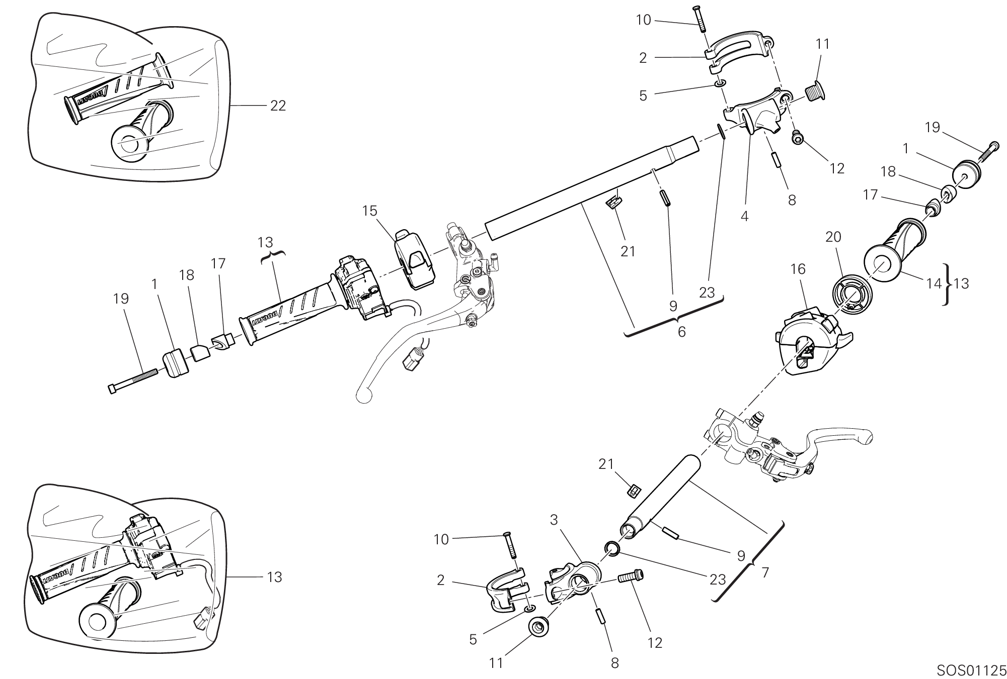 22A DEMI GUIDON POUR SUPERBIKE PANIGALE V4 S 2021