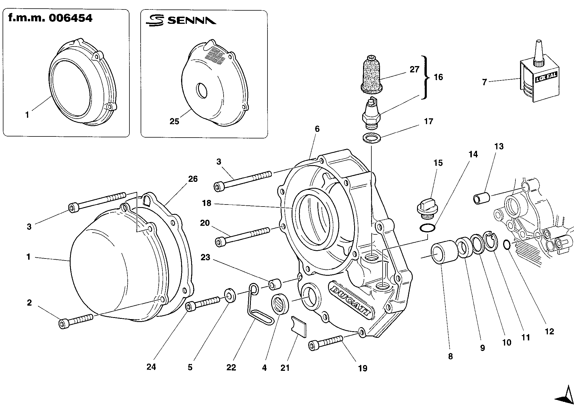 005 COUVERCLE EMBRAYAGE POUR SUPERBIKE 916 SENNA 1994