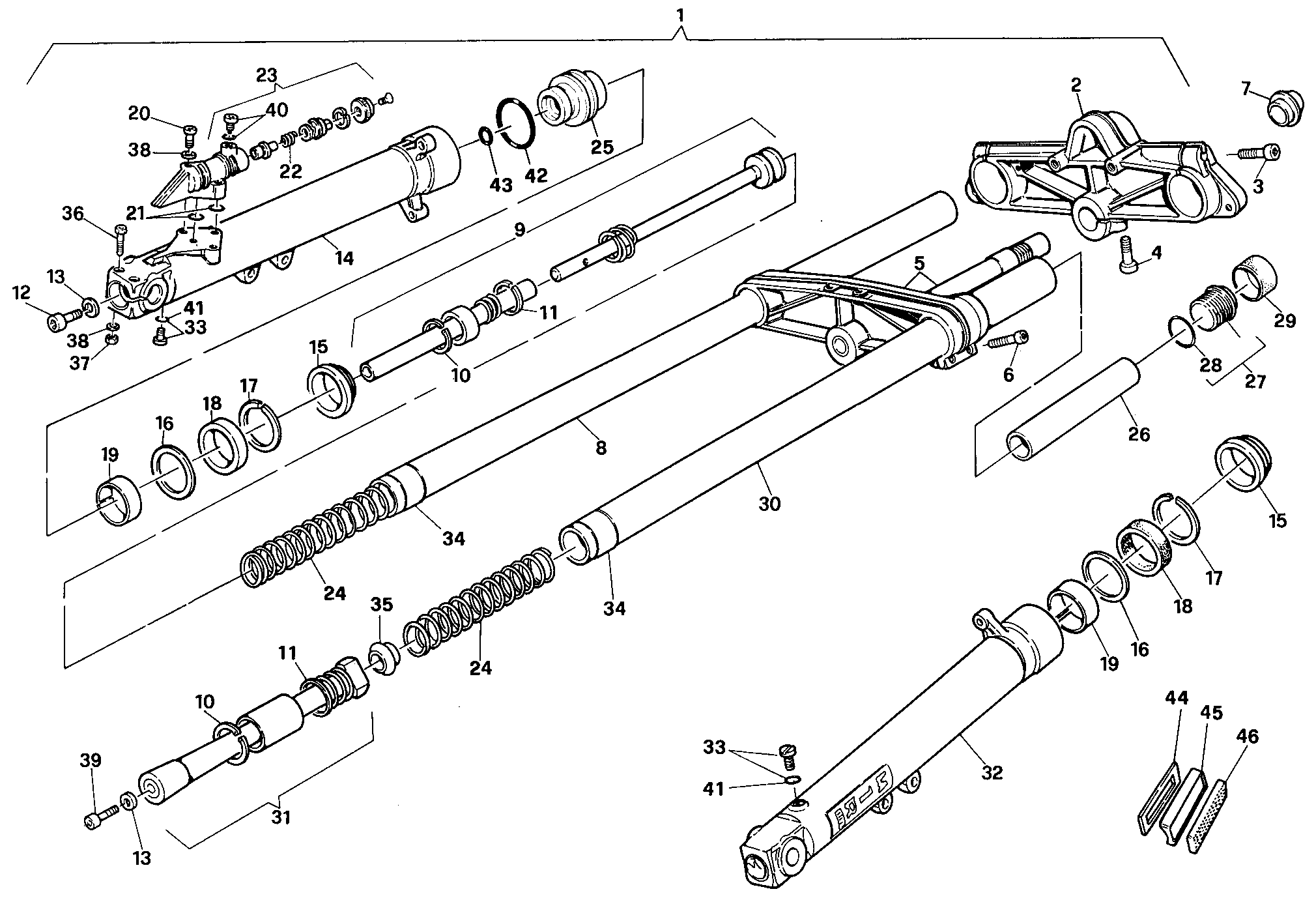 020 FOURCHE AVANT POUR SUPERBIKE 907 IE 1990