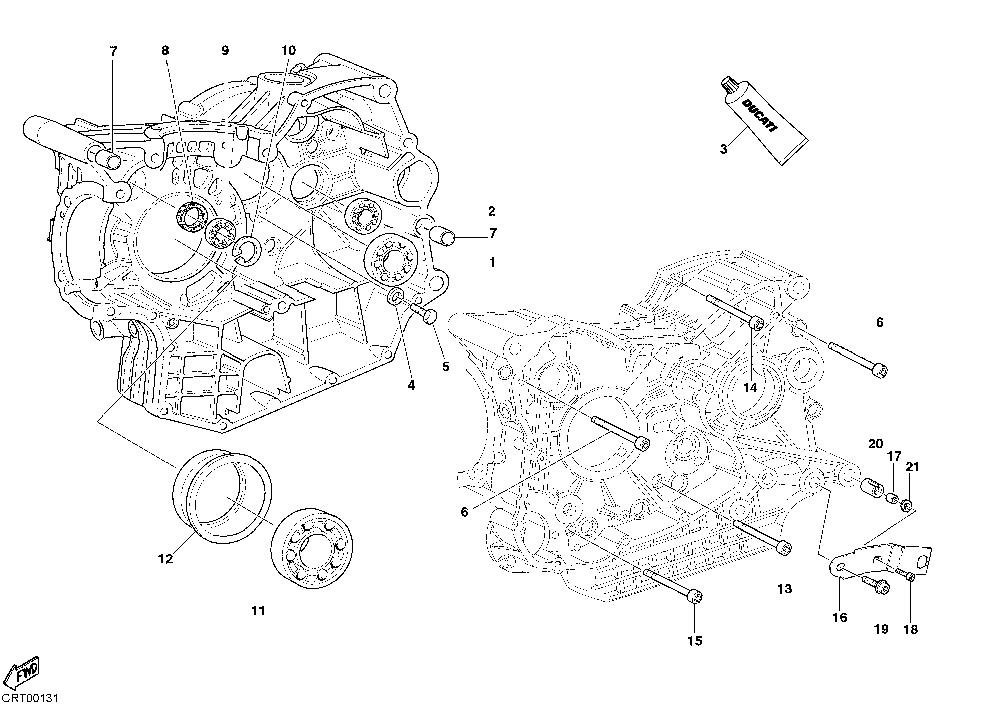10A ROULEMENTS CARTER MOTEUR POUR SUPERBIKE 749 2003