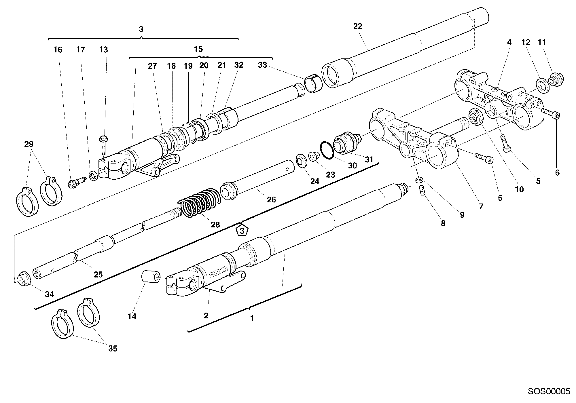 026 FOURCHE AVANT POUR MONSTER 600 2000