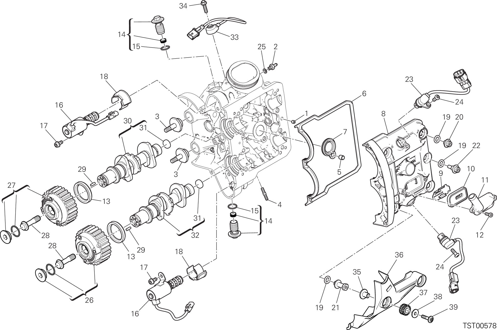 13B CULASSE HORIZONTALE DISTRIBUTION POUR MULTISTRADA 1200 ENDURO TOURING 2016