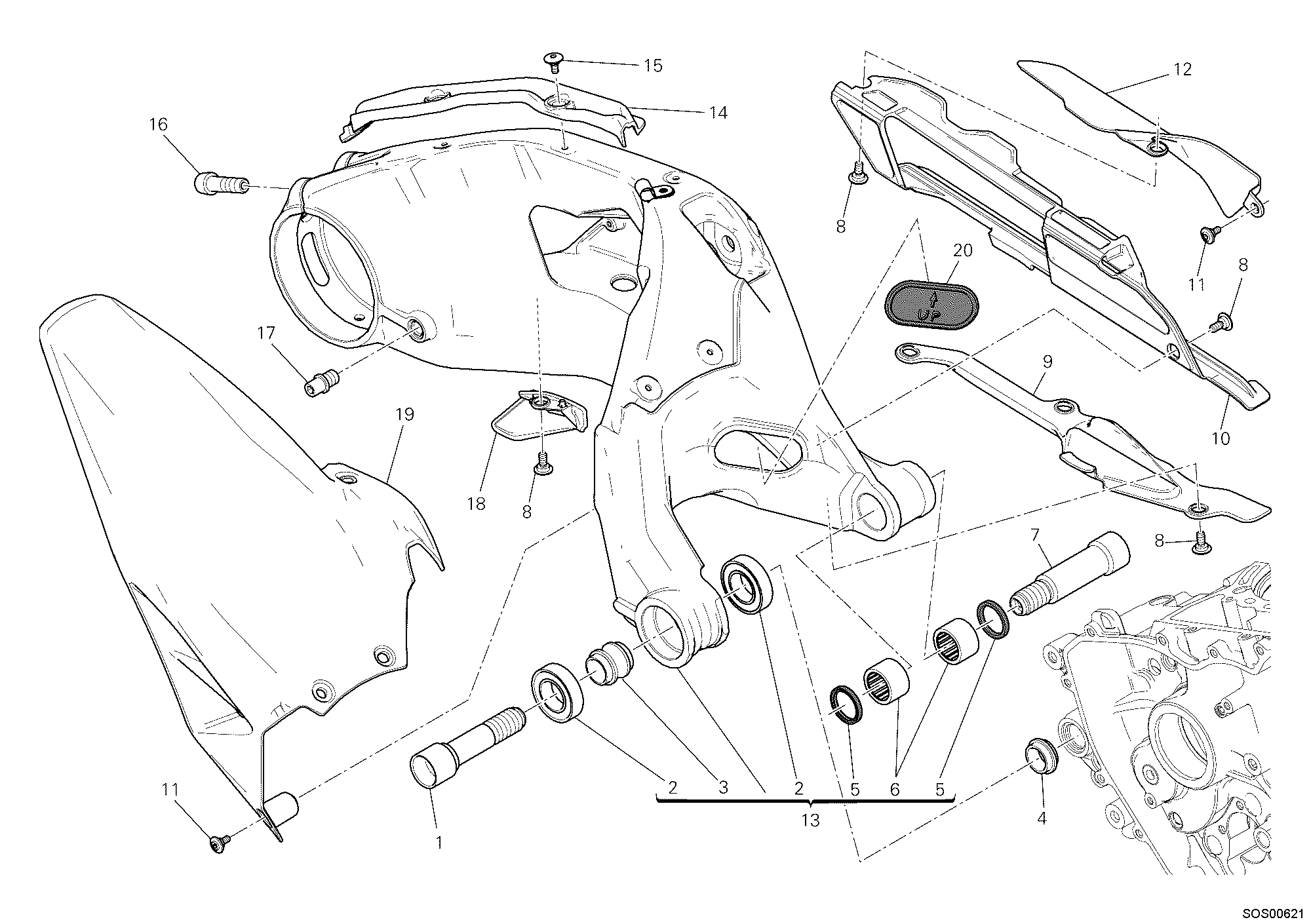 28A BRAS OSCILLANT POUR SUPERBIKE 1199 PANIGALE 2012
