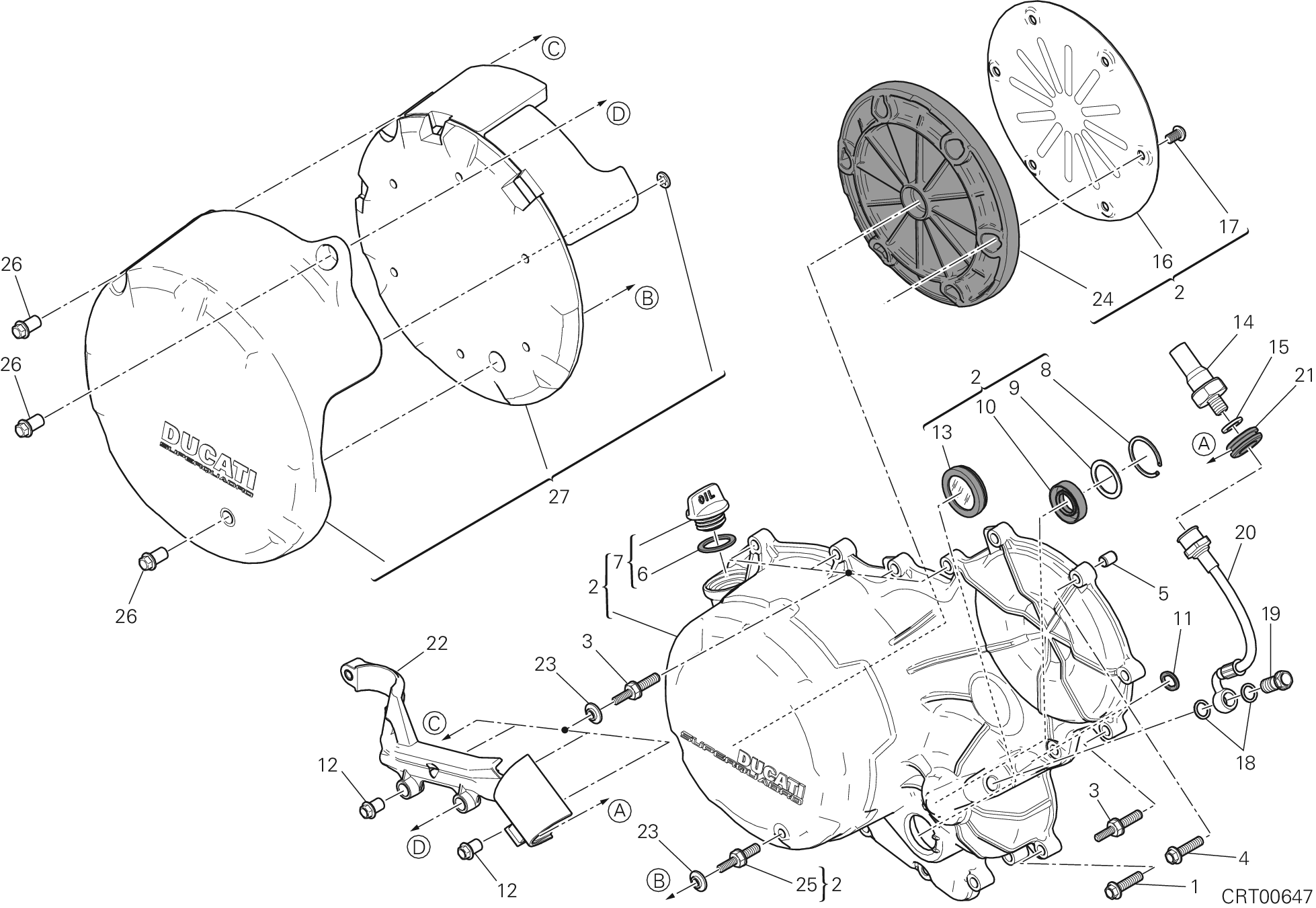 05A COUVERCLE DEMBRAYAGE DISTRIBUTION JAP POUR SUPERBIKE 899 PANIGALE ABS 2014