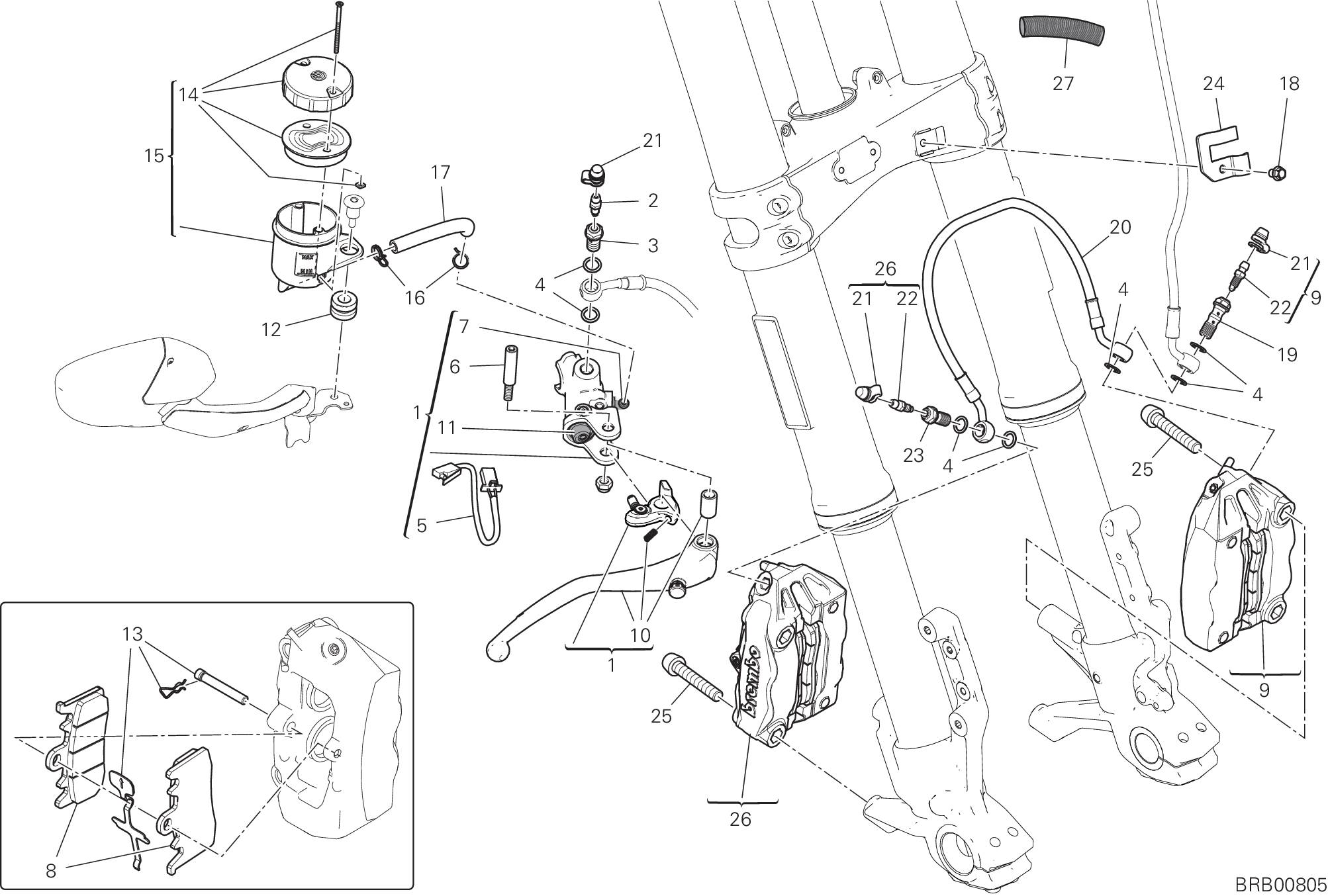 024 SYSTEME DE FREIN AVANT POUR MULTISTRADA V2 2022