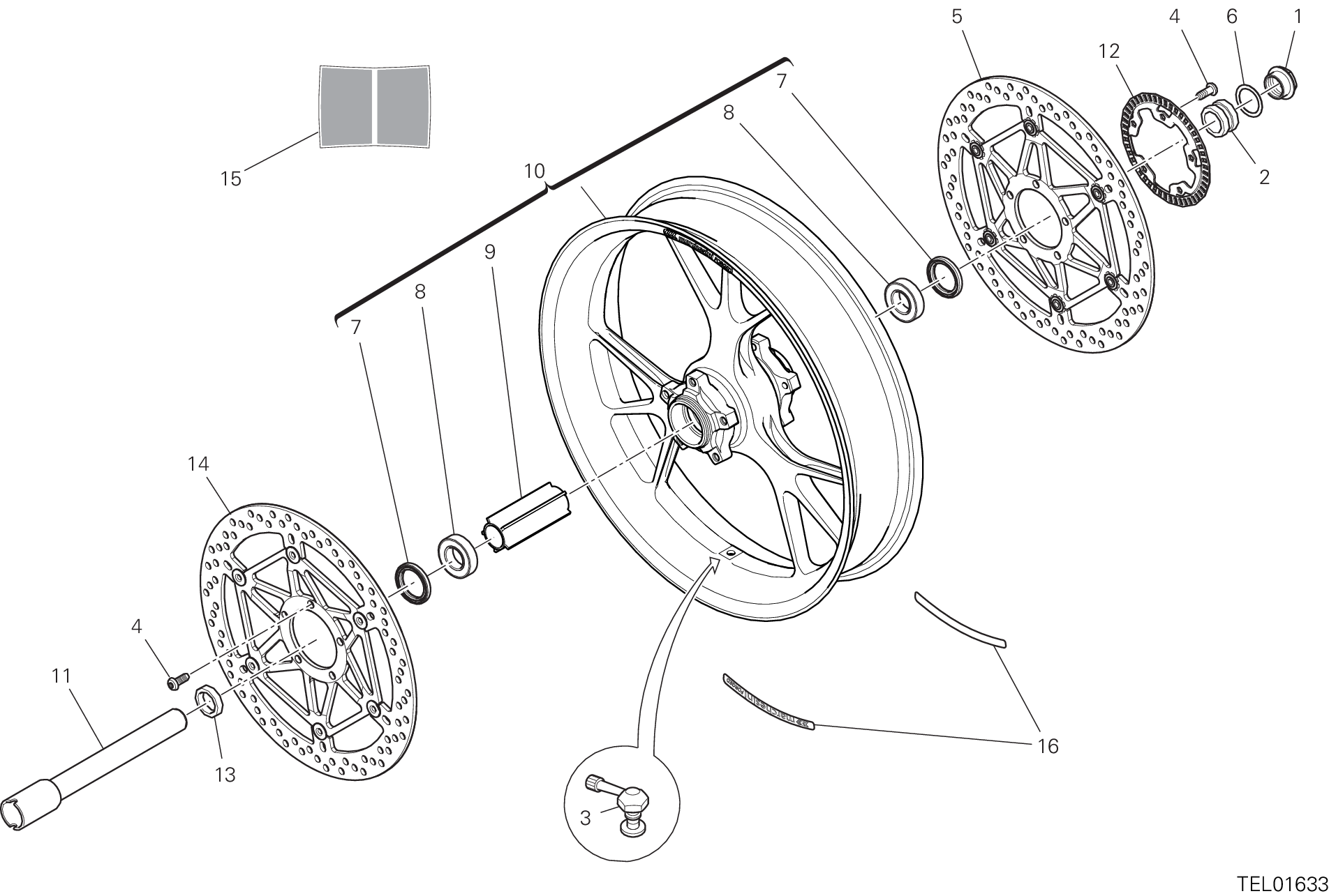 28A ROUE AVANT POUR MULTISTRADA V4 PIKES PEAK 2023